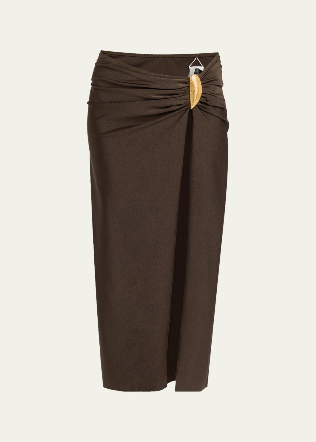 Norma Kamali Side-Drape Asymmetric Mini Skirt - Bergdorf Goodman