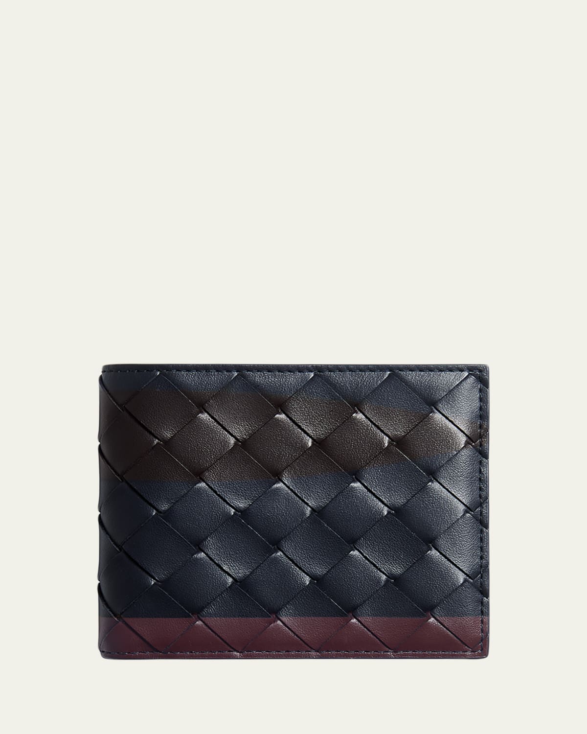 BOTTEGA VENETA 財布 Bottega Veneta Men's Cassette Bicolor Intreccio Leather Bifold