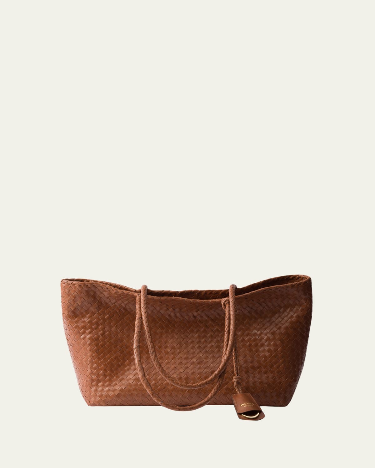 Prada Bicolor Woven Logo Shopper Tote Bag - Bergdorf Goodman