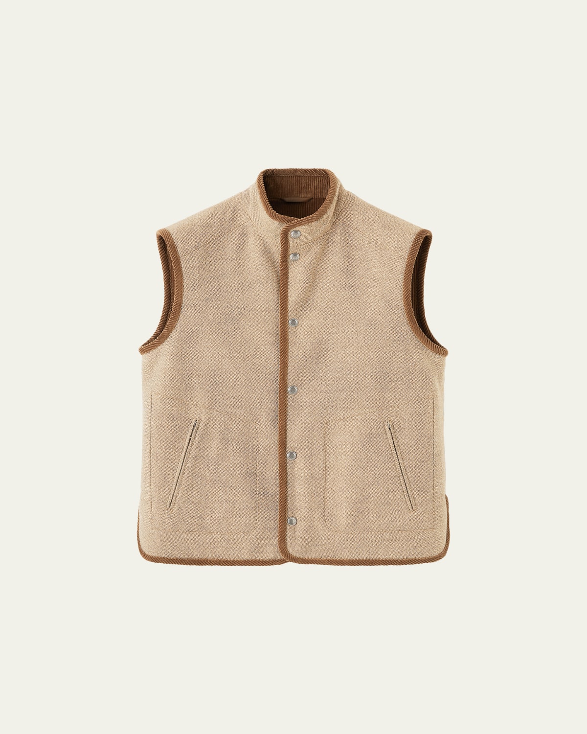 Loro Piana Men's Microfiber/Wool Reversible Zip Vest - Bergdorf