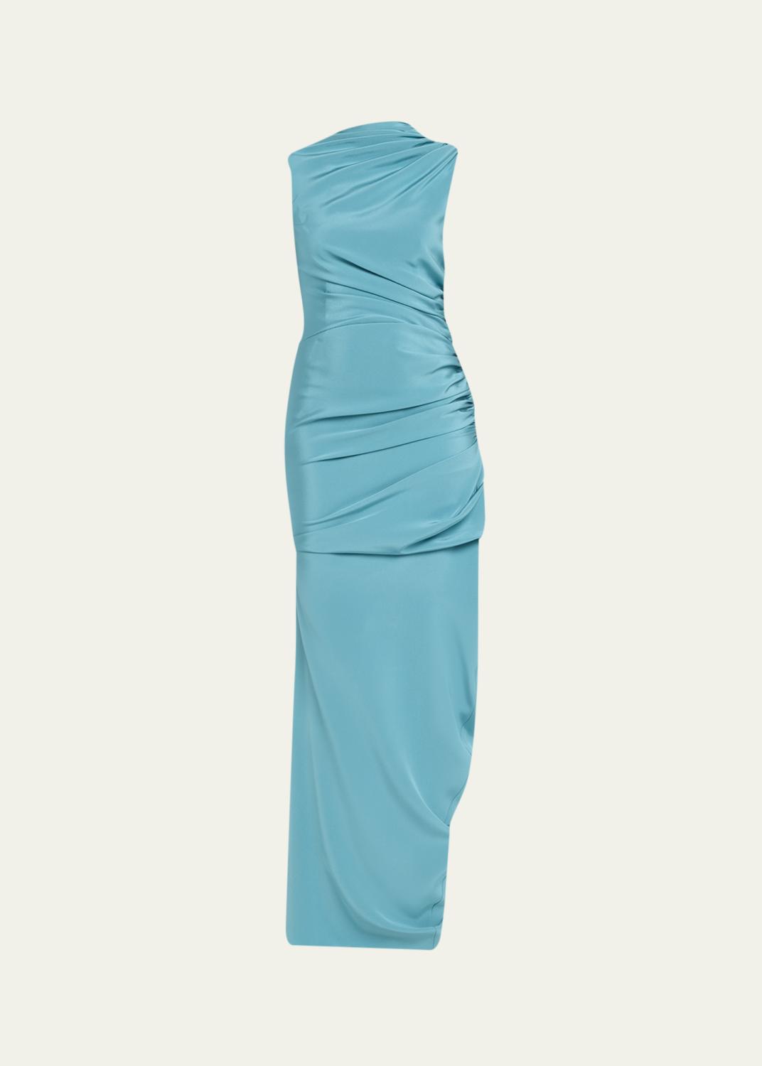 christopher john rogers blue dress Colorblock Striped Silk Cap-Sleeve Mermaid Gown A-line Long Sleeve Dress Arabic Prom Dresses Christopher John Rogers is Size:M (US 4)