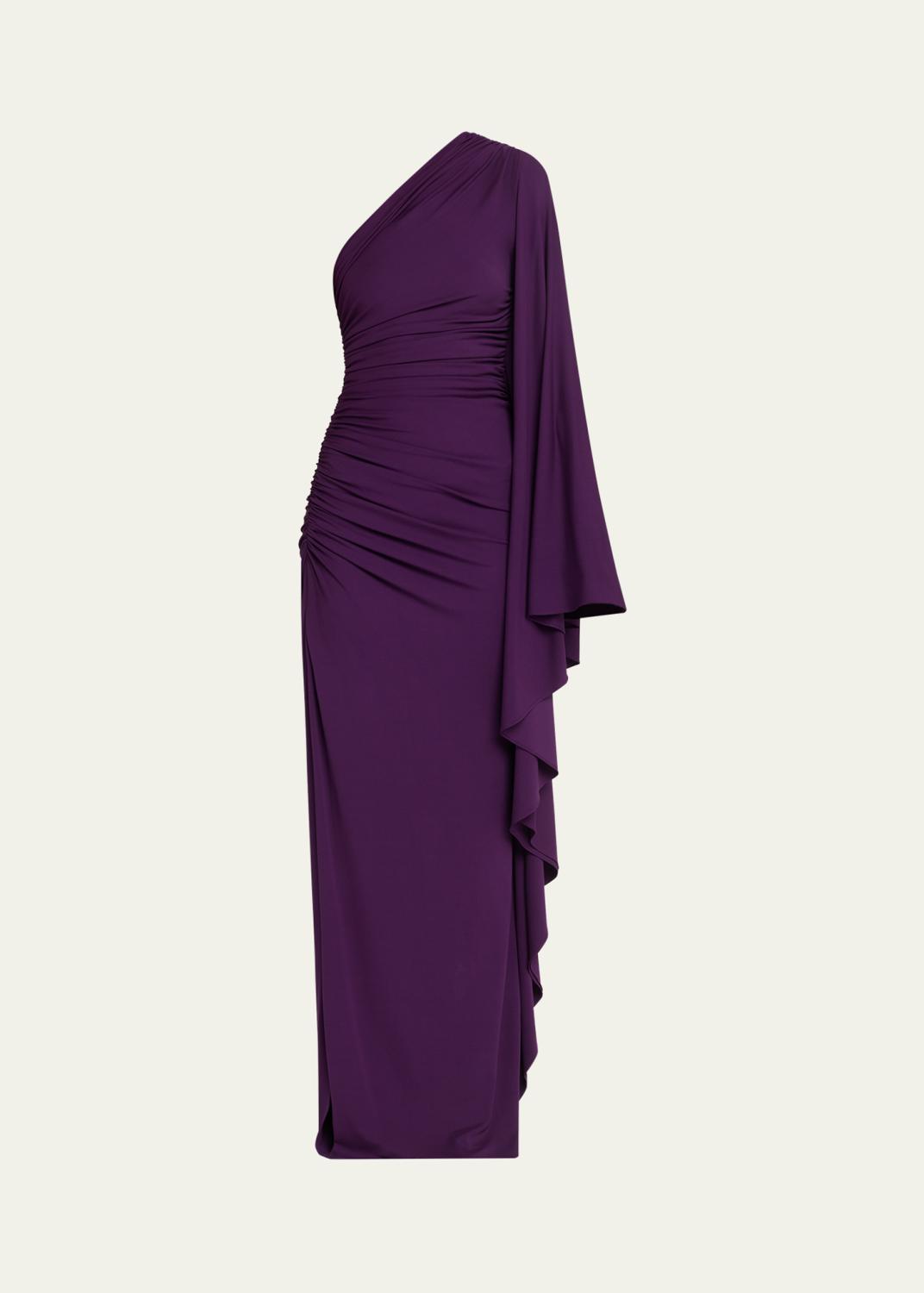 Victoria Beckham Knotted One-Shoulder Satin Gown - Bergdorf Goodman