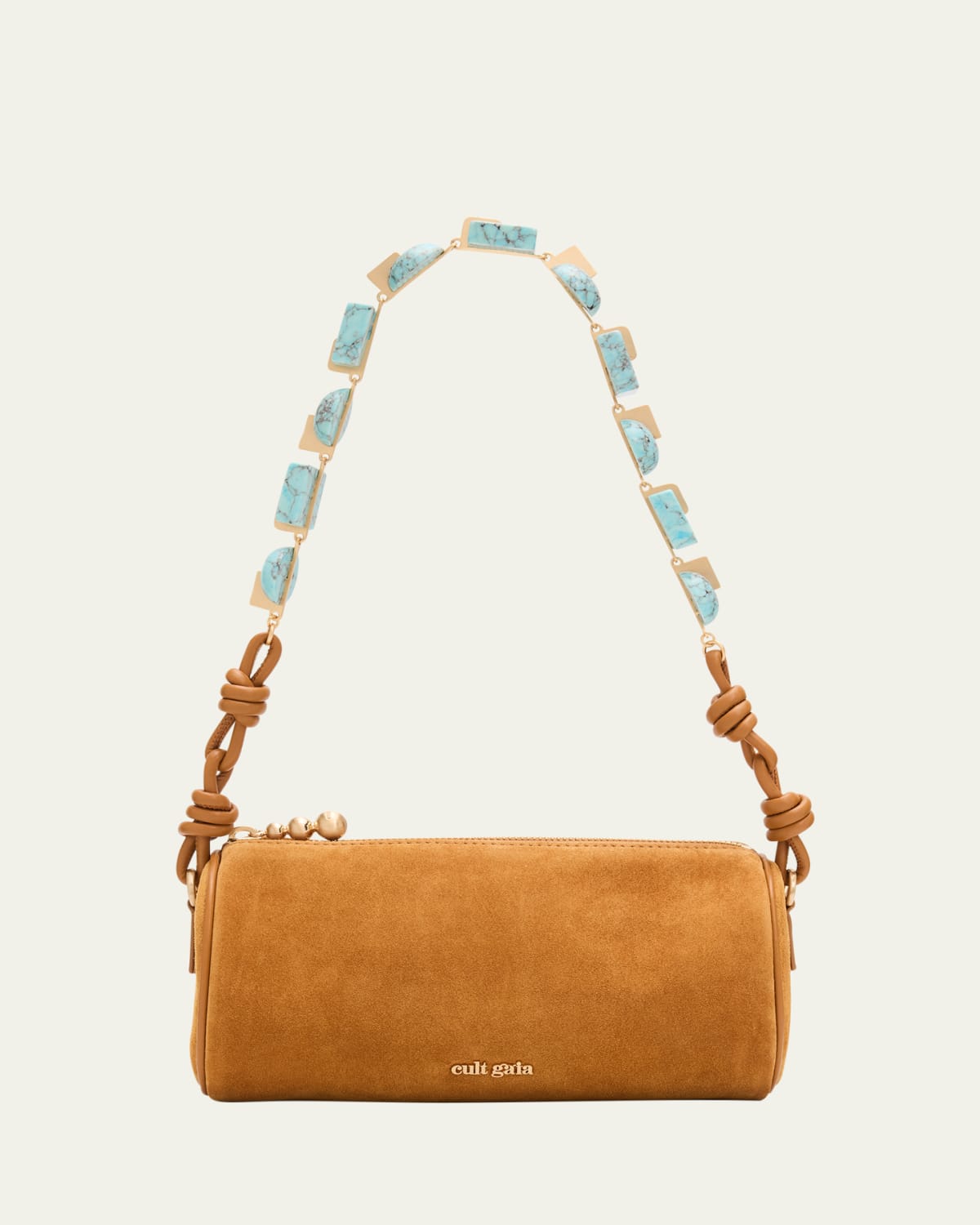 Cult Gaia Zozina Stone-Embellished Raffia Shoulder Bag - Bergdorf