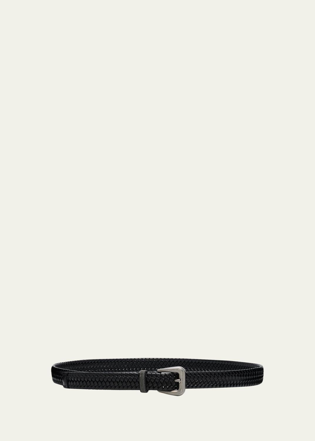 Brunello Cucinelli Vintage-Effect Leather Belt - Bergdorf Goodman
