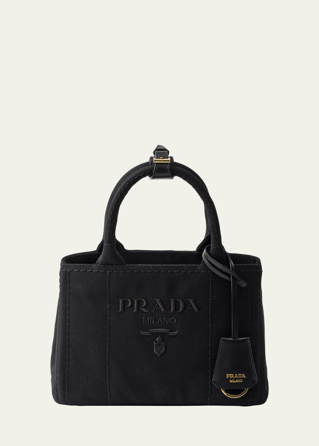 Prada Jardiniere Small Cotton Canvas Top-Handle Bag - Bergdorf Goodman