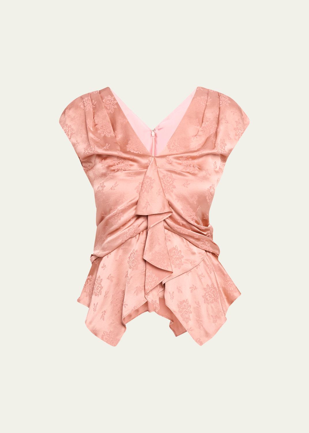 Kobi Halperin Giselle Square-Neck Ribbon Blouse - Bergdorf Goodman