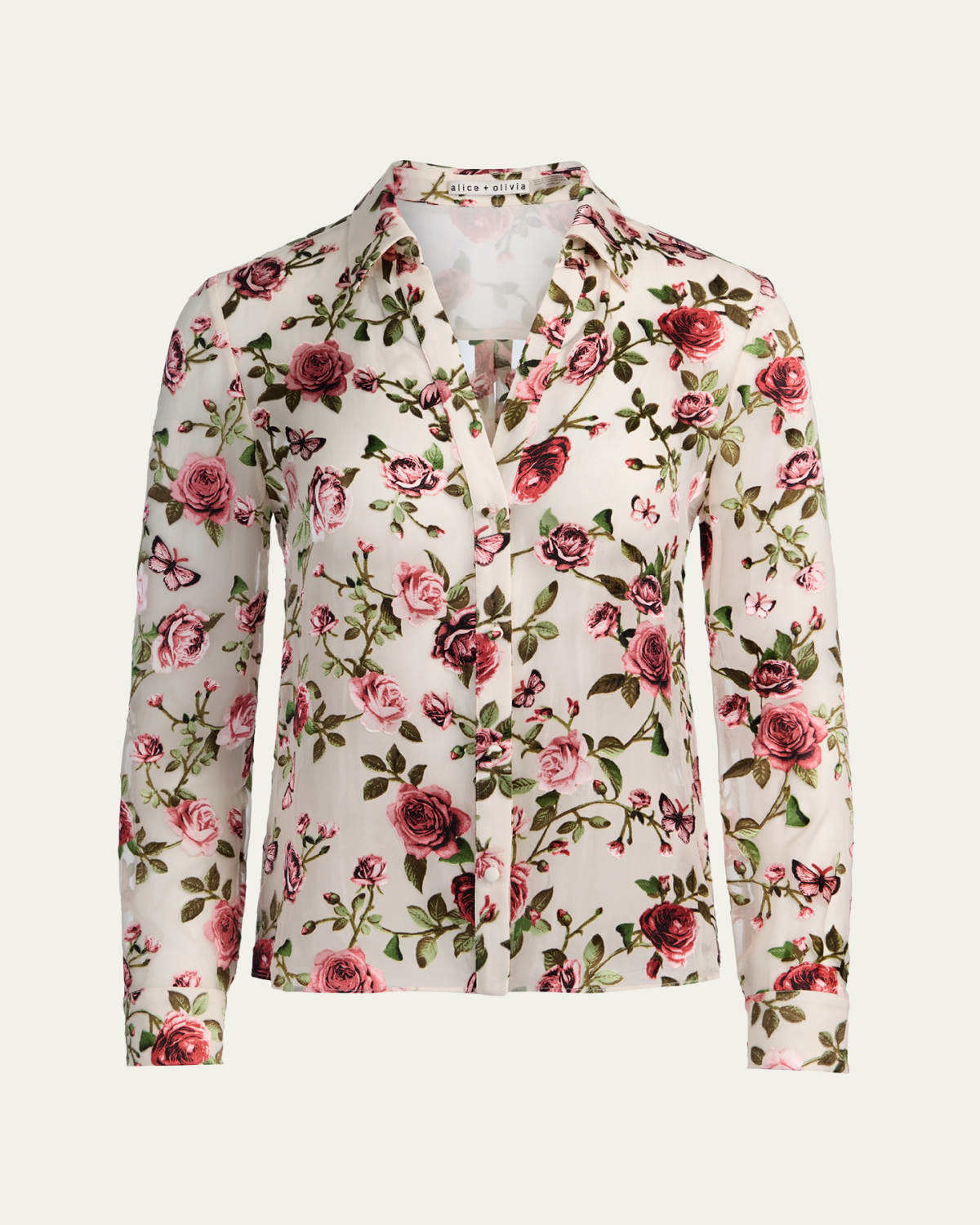 ALICE + OLIVIA Helen Blouson-Sleeve Blouse - Bergdorf Goodman