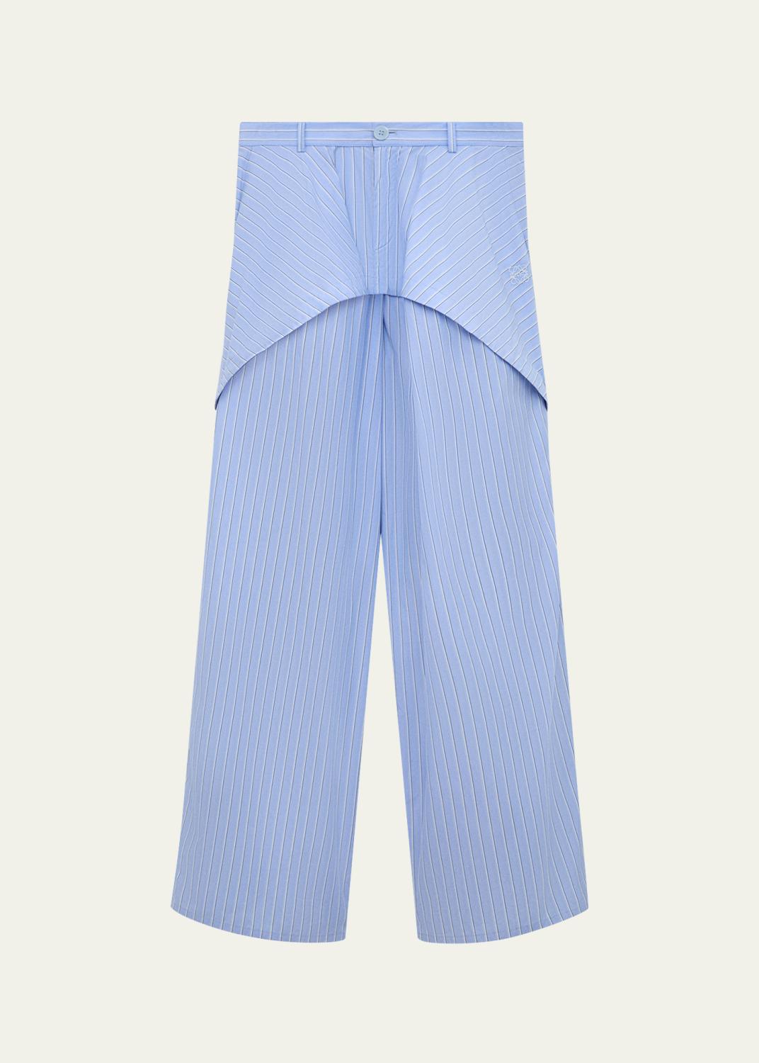 sacai Belted Cotton Chino Barrel-Leg Crop Pants - Bergdorf Goodman