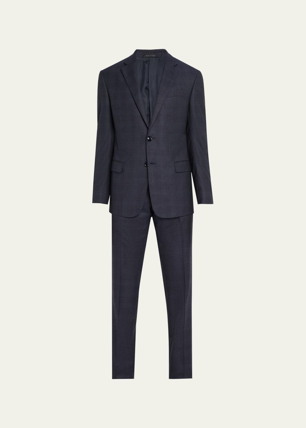 スーツ Giorgio Armani Herringbone Tweed Suit Giorgio Armani Men's Wool Micro-Houndstooth Two-Piece Suit