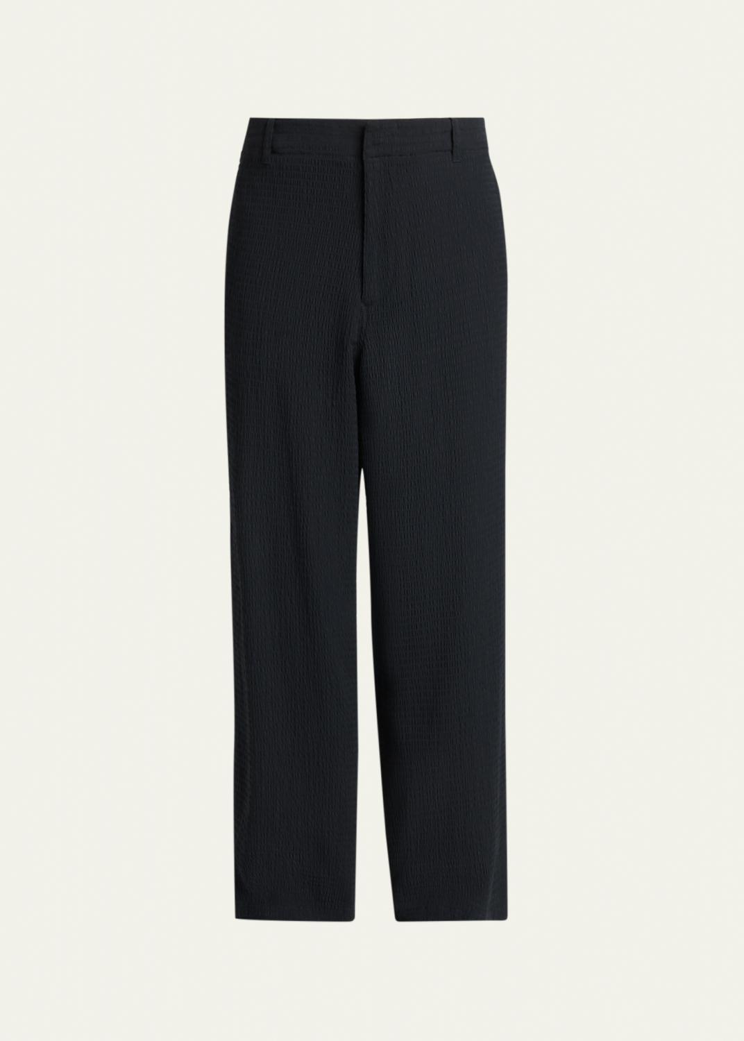 Giorgio Armani Men's Pleated Wool Stretch Seersucker Trousers