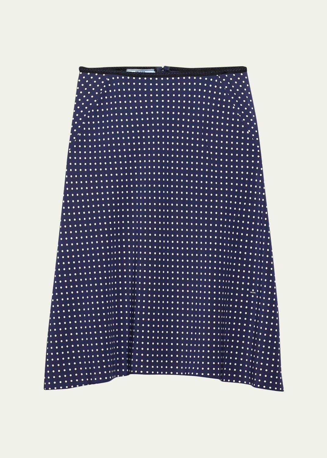 Prada Chevron Pleated Fit-And-Flare Skirt - Bergdorf Goodman