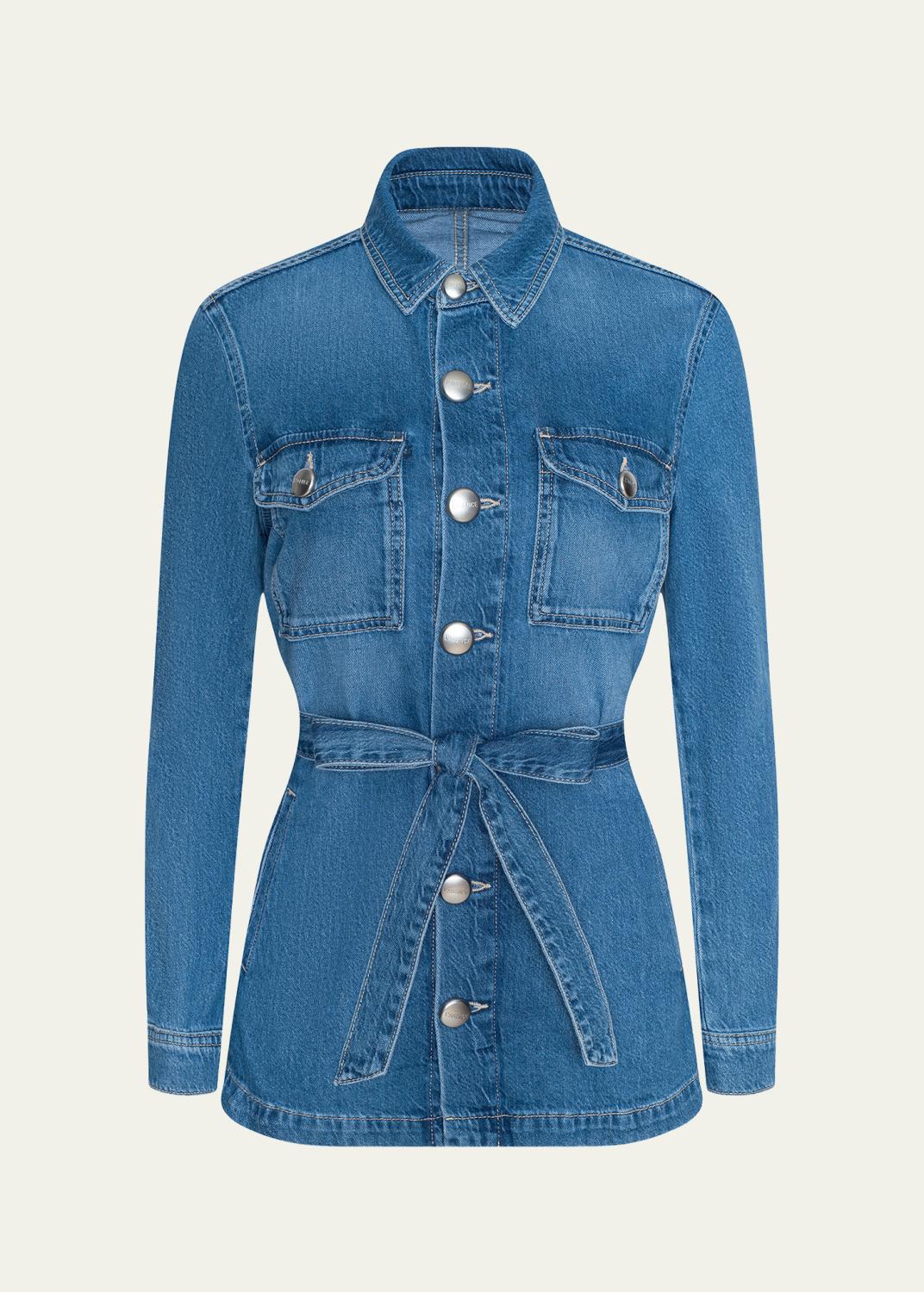 sacai Reconstructed Crop Denim Jacket - Bergdorf Goodman