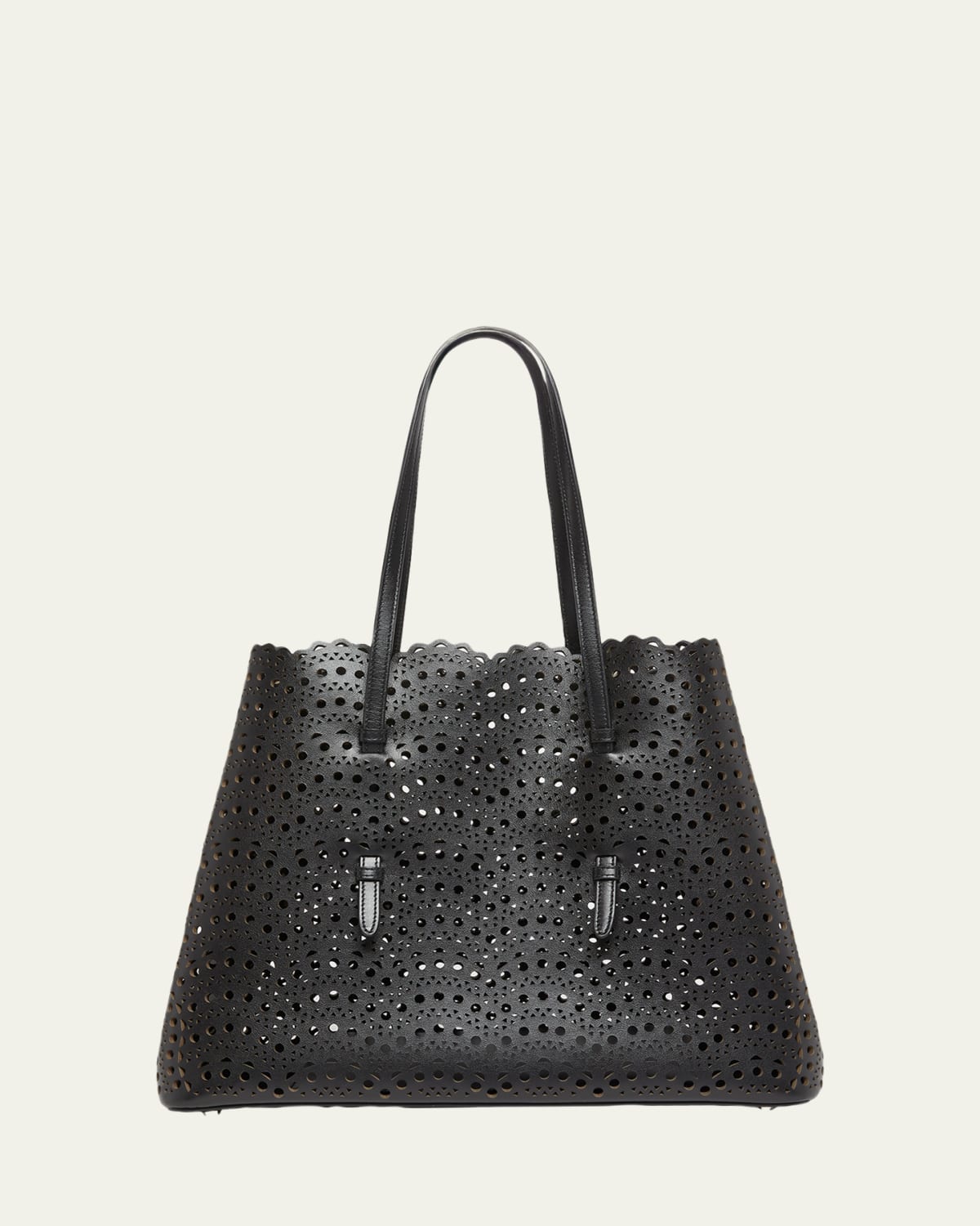 ALAIA Mina 25 Tote Bag in Vienne Wave Perforated Leather