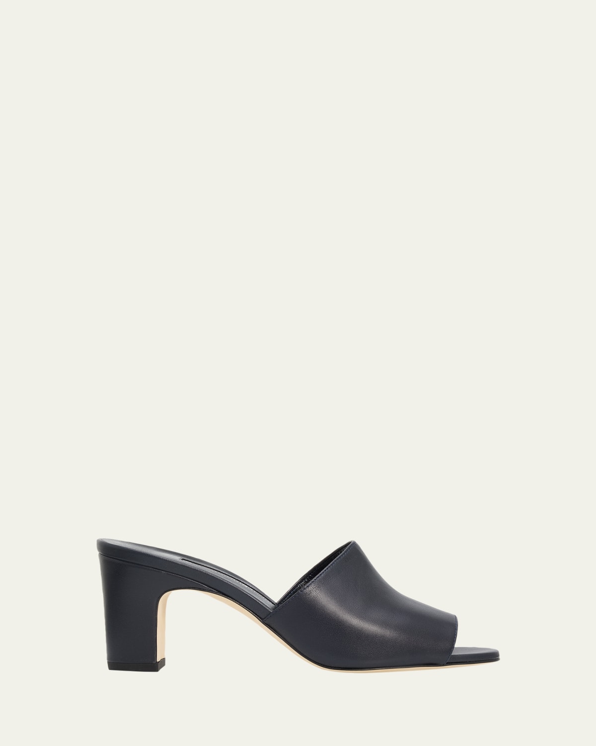ALAIA Leather Square-Toe Mules - Bergdorf Goodman