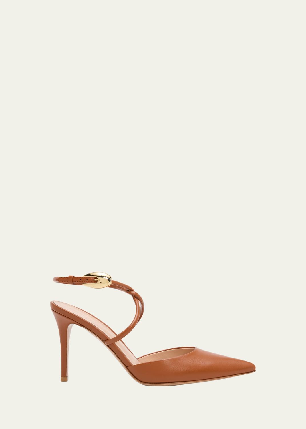 Gianvito Rossi 95mm Suede-Trimmed Crystal-Embellished Mesh Pumps