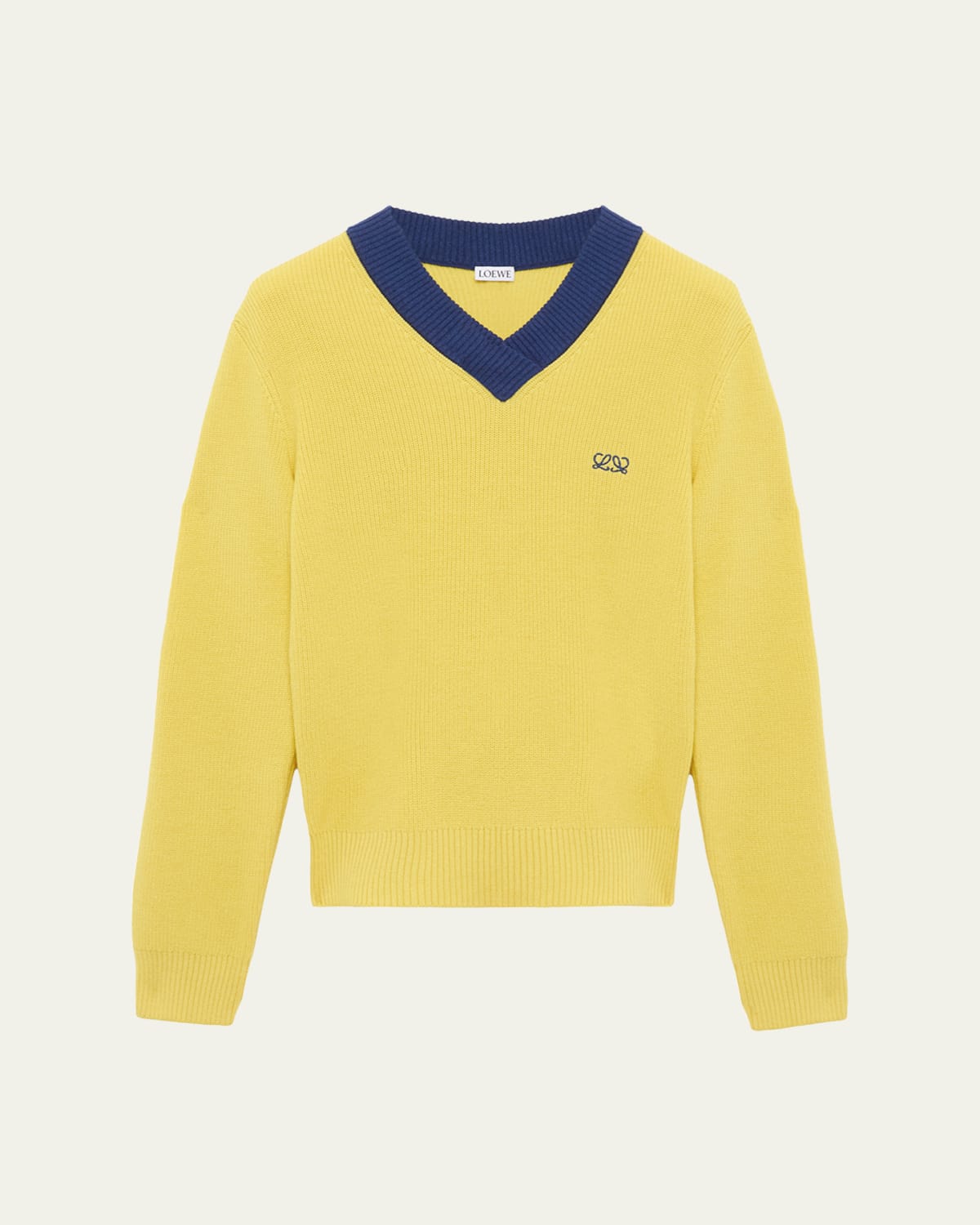 Loewe x Albers Layered V-Neck Wool Sweater - Bergdorf Goodman