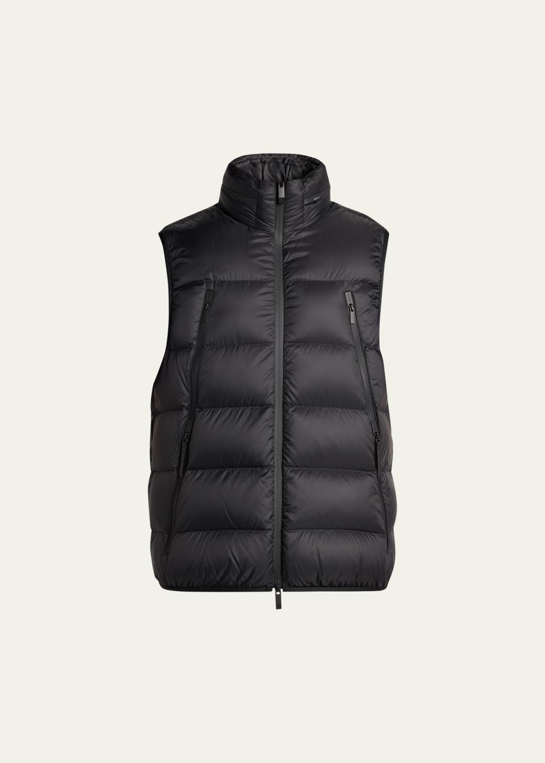Helmut Lang Men's Reversible Shearling Funnel Neck Full-Zip Vest