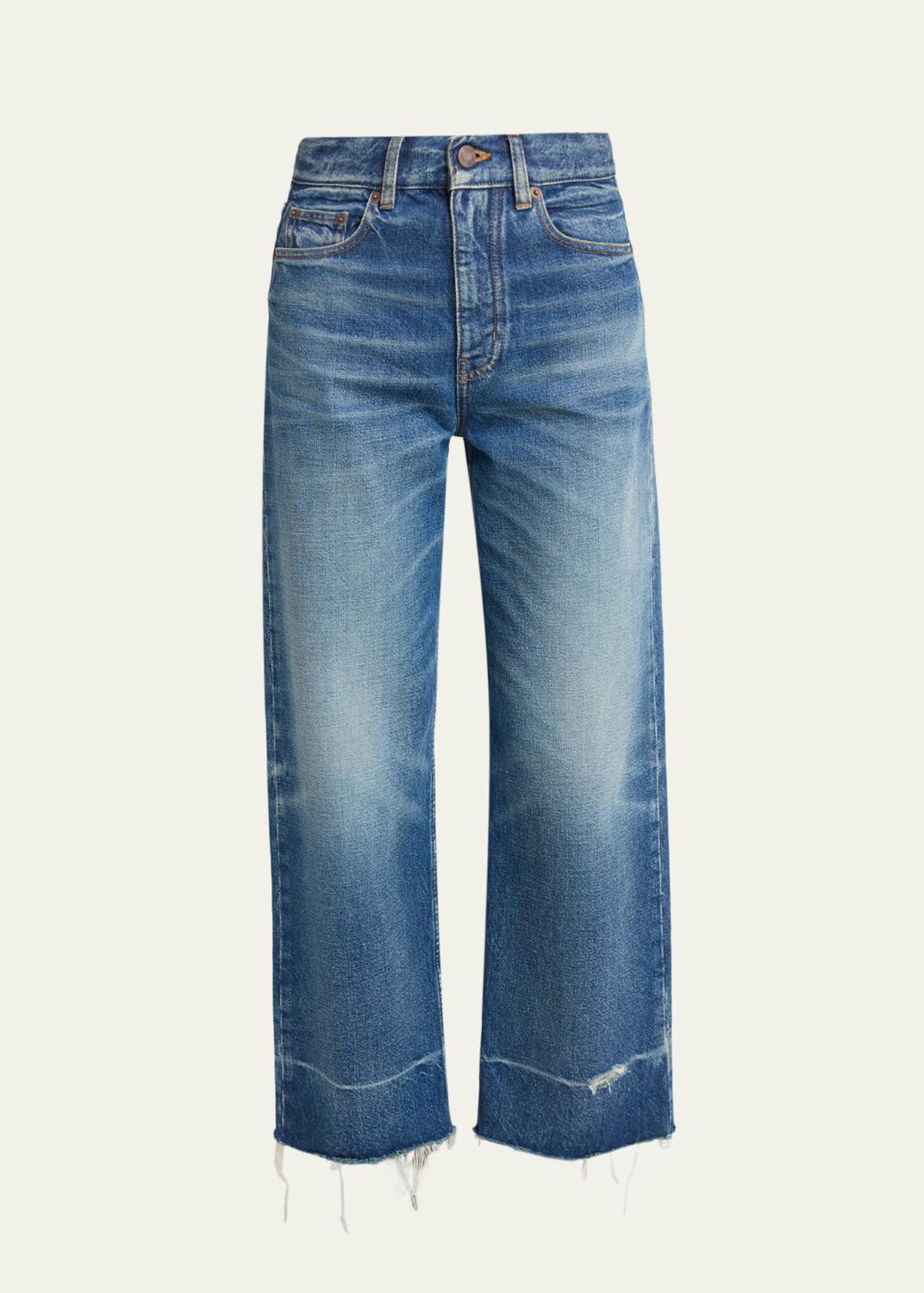 Chloe Split-Hem Barrel-Leg Jeans - Bergdorf Goodman