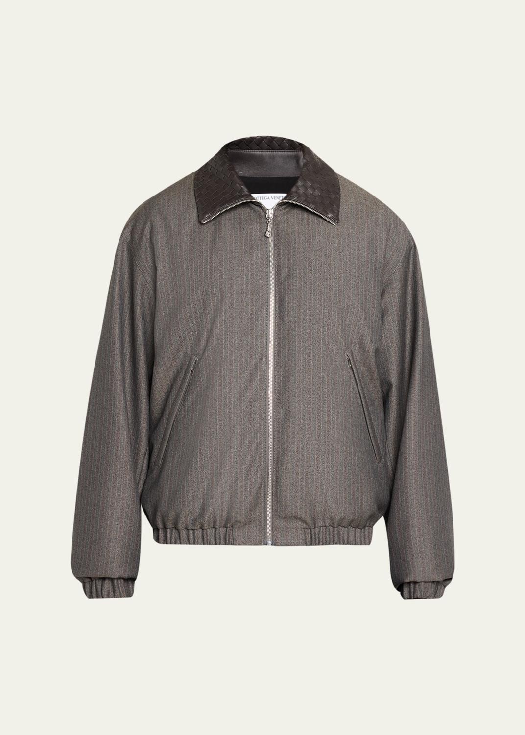 Giorgio Armani Men's Leather Full-Zip Blouson - Bergdorf Goodman