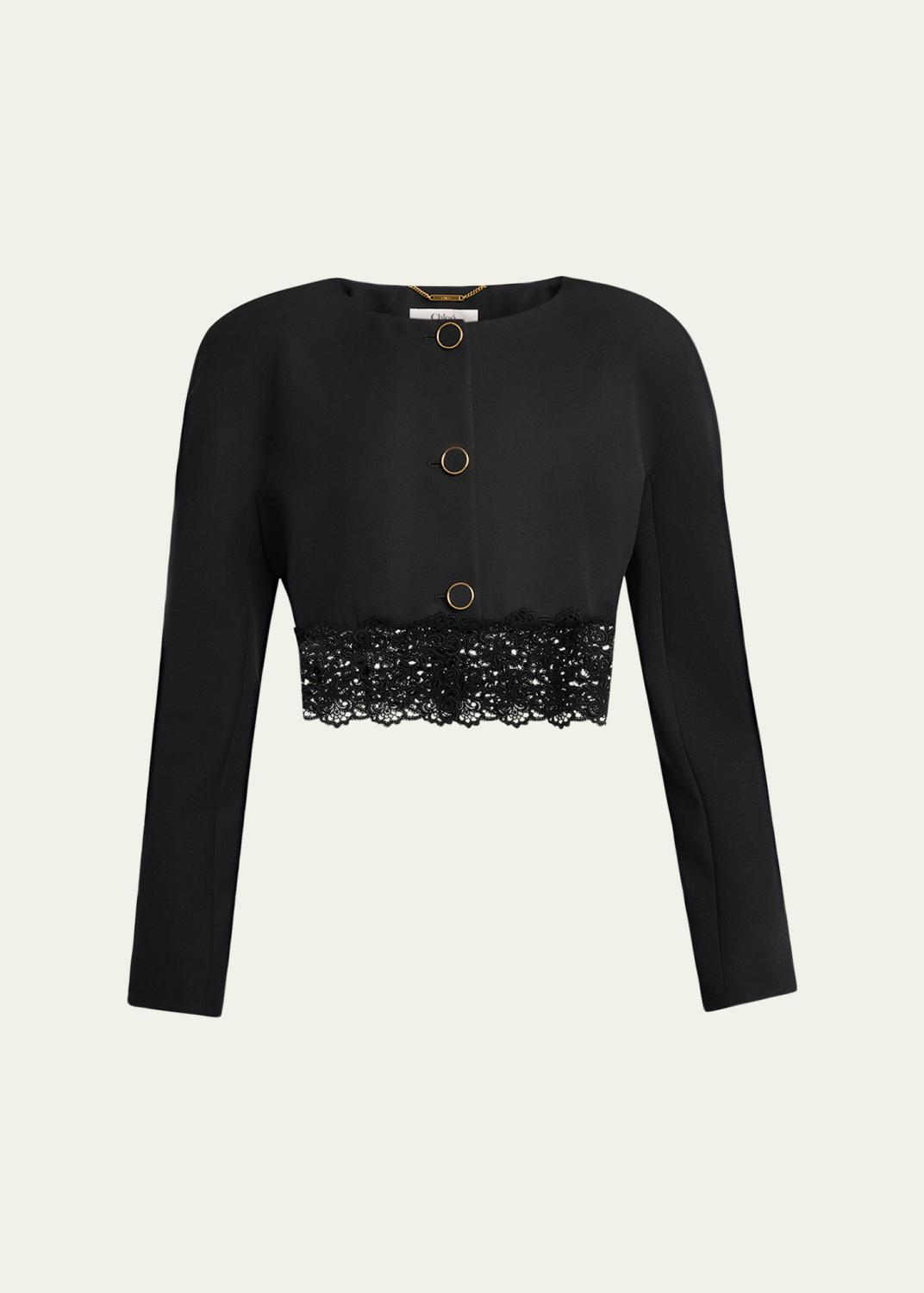 Maison Margiela Crop Wool Cardigan - Bergdorf Goodman