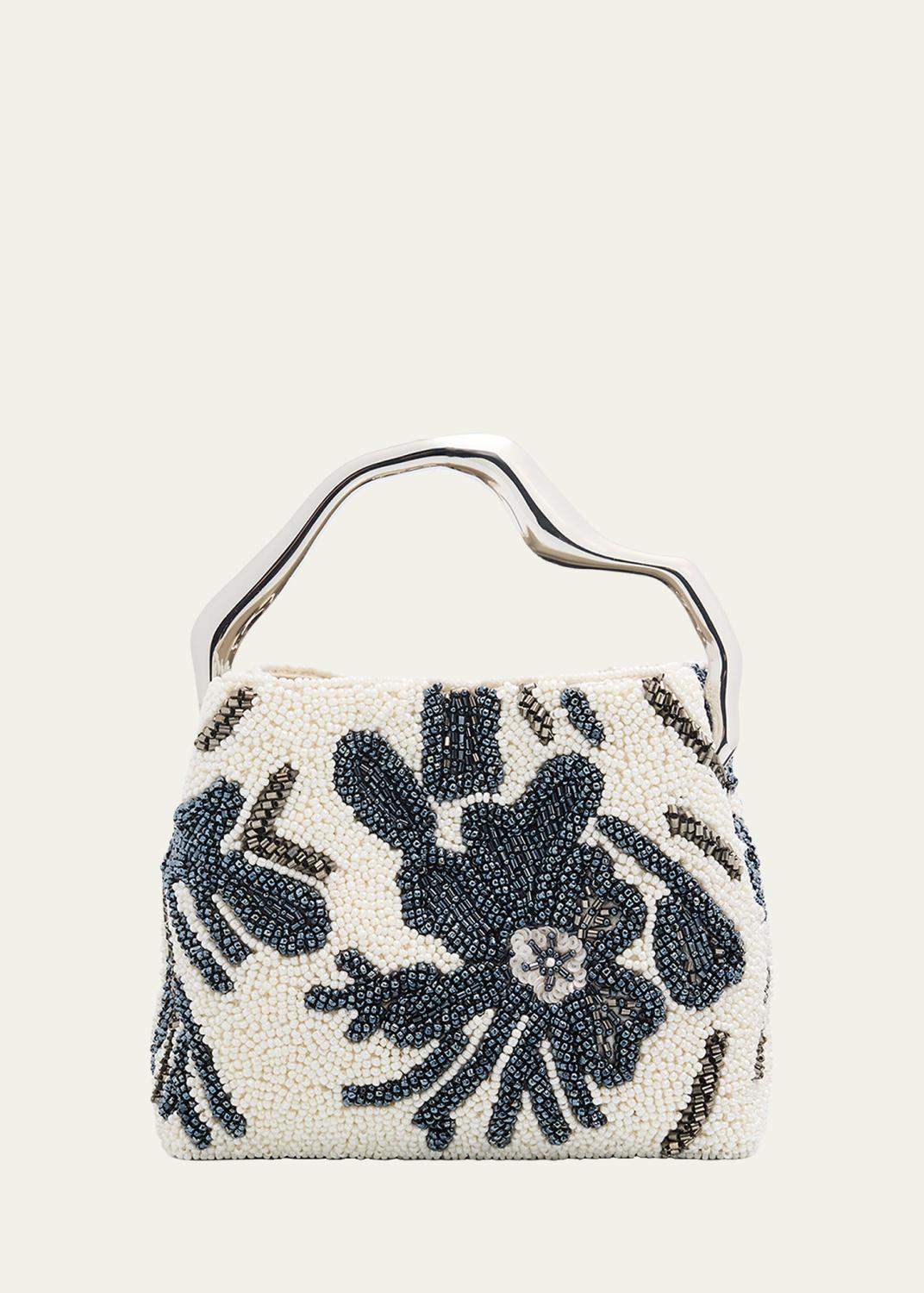 Cult Gaia Lalli Floral Crochet Raffia Top-Handle Bag - Bergdorf