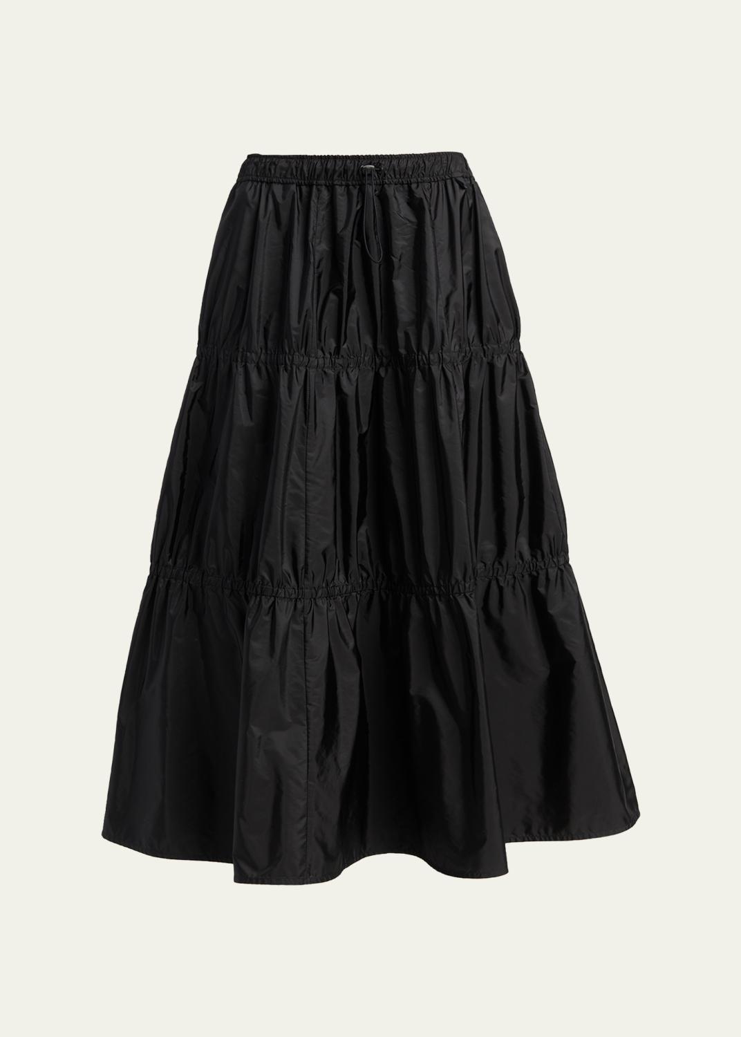 Max Mara Coral-Print Drawstring Midi Skirt - Bergdorf Goodman