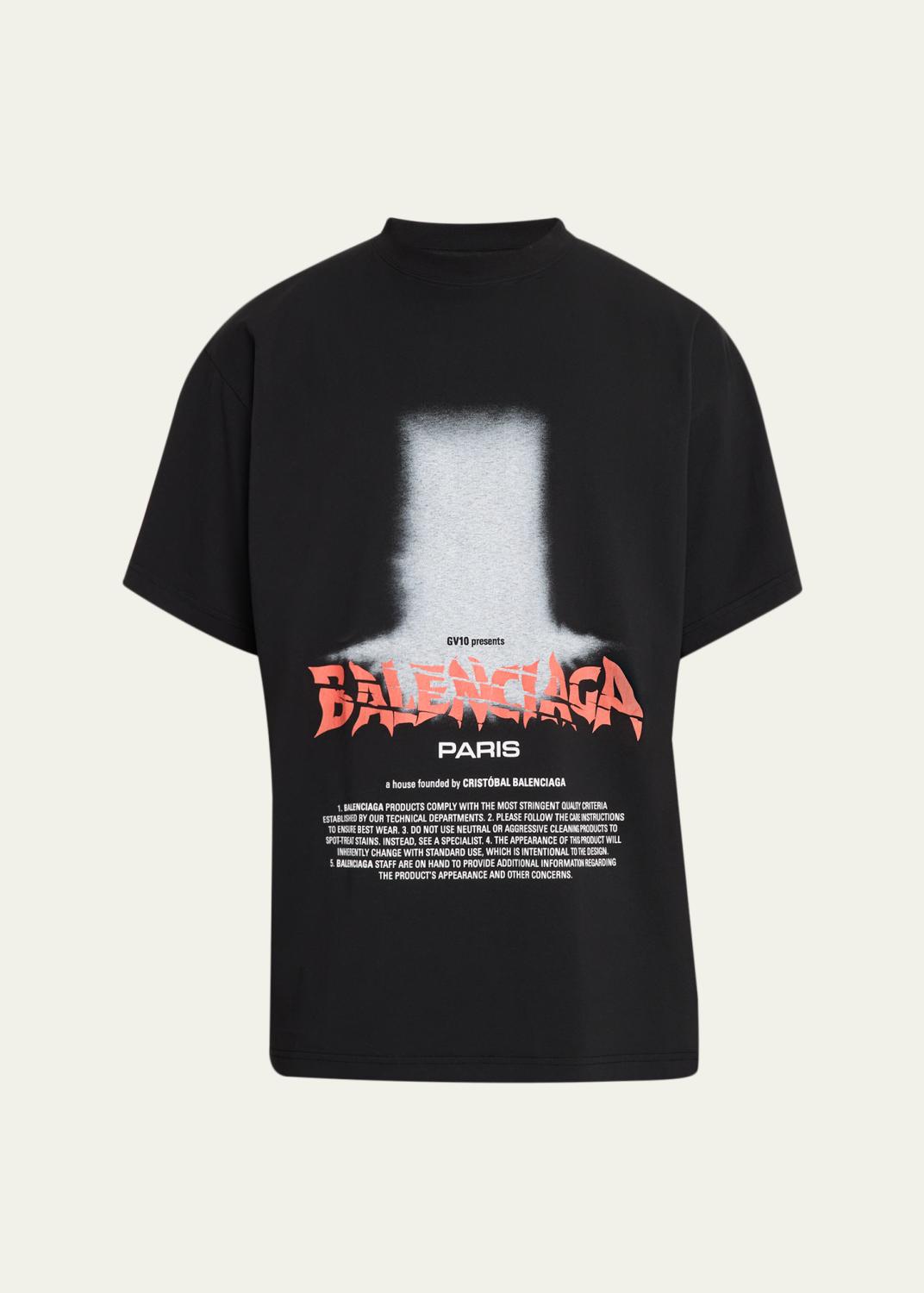 Balenciaga Men's Security Tape Oversized Long-Sleeve T-Shirt