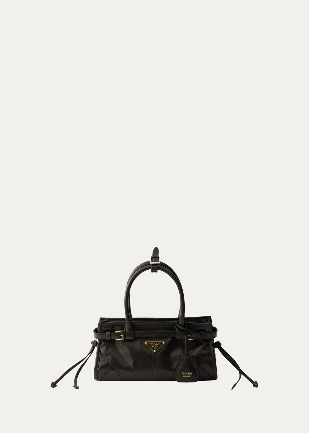 Prada Bonnie Denim & Leather Top-Handle Bag - Bergdorf Goodman