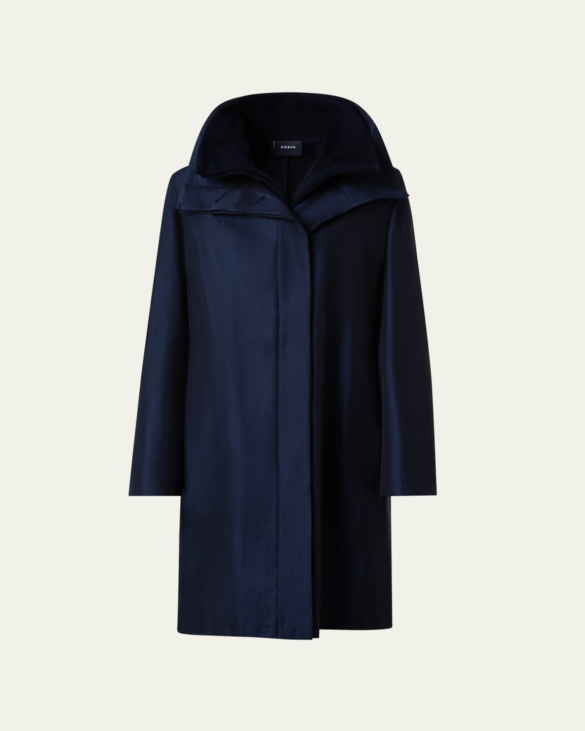 Eskandar Silk Wool Wide A-Line Chinese Collar Jacket - Bergdorf