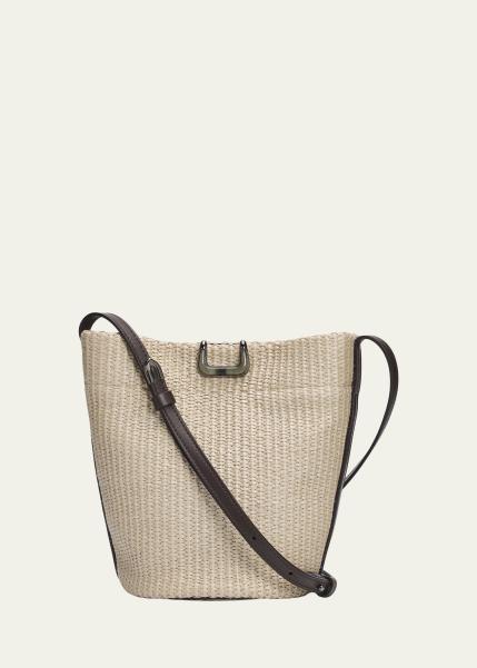 Raffia Small Bucket Bag