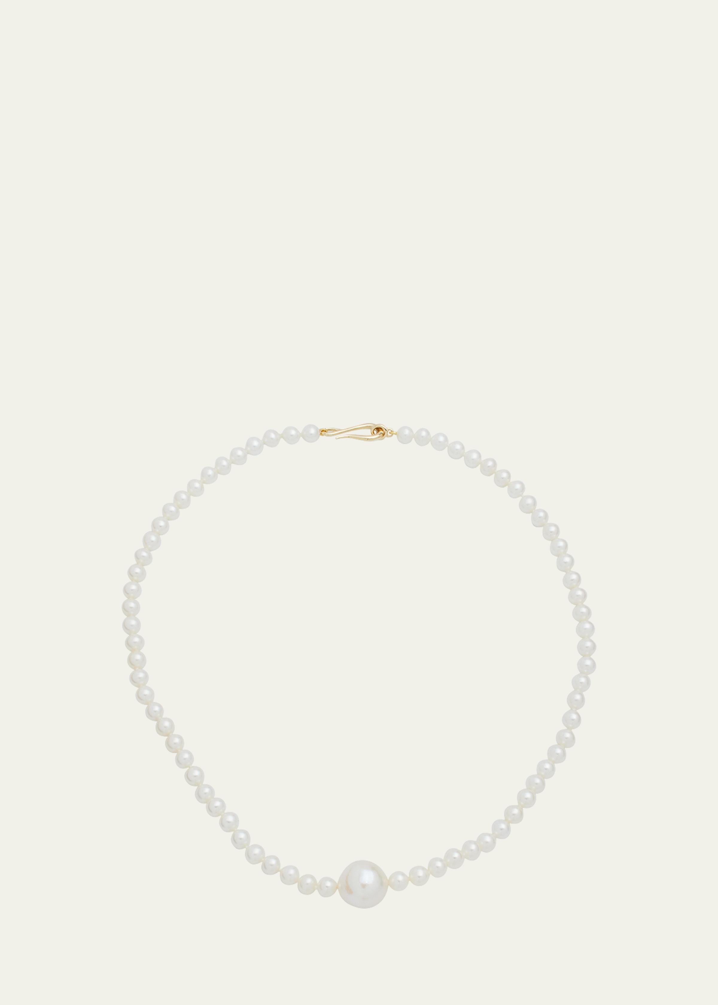 Full Freshwater Pearl Strand Necklace with Large Center