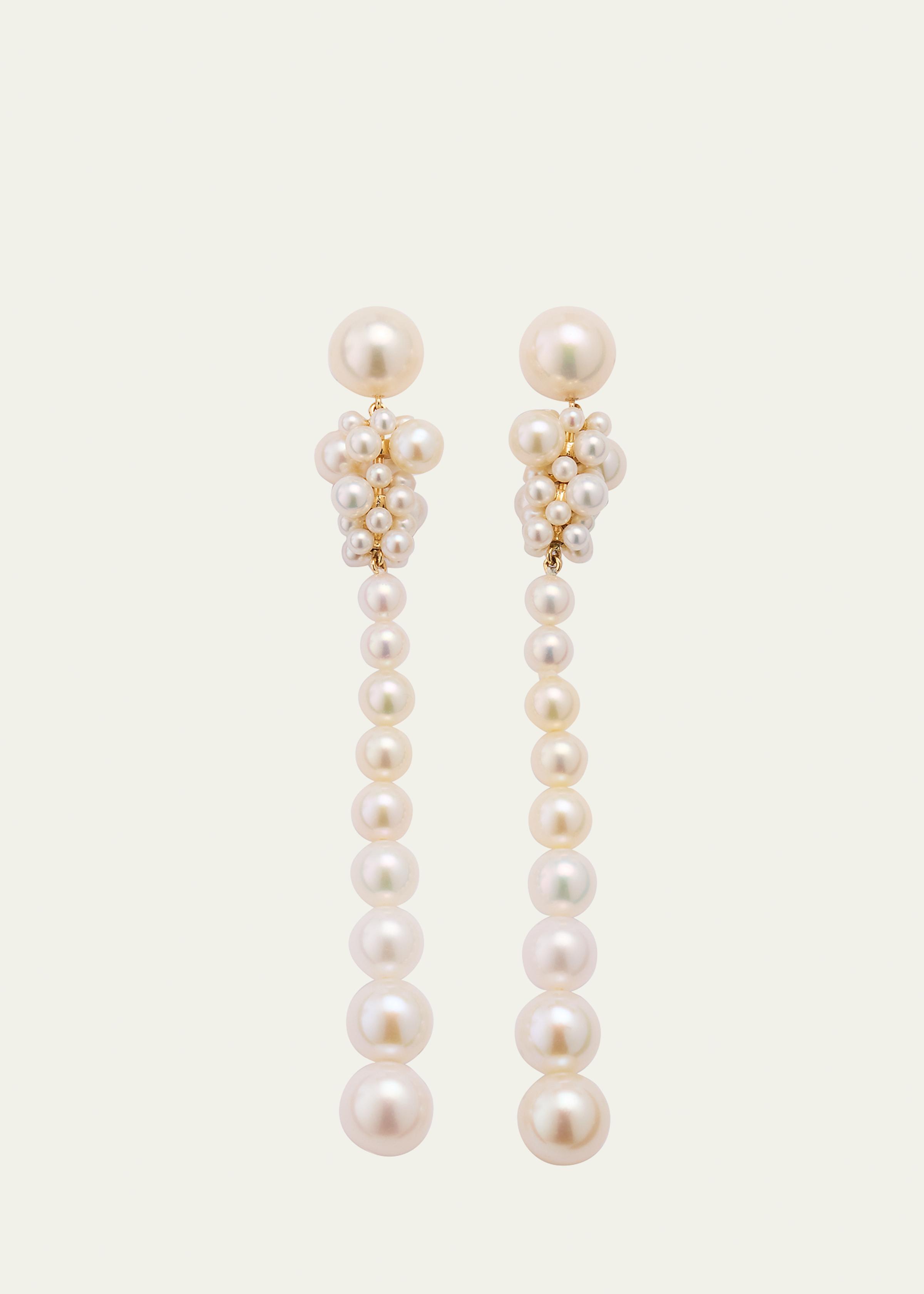 14K Recycled Gold Colona Earrings with Freshwater Pearls