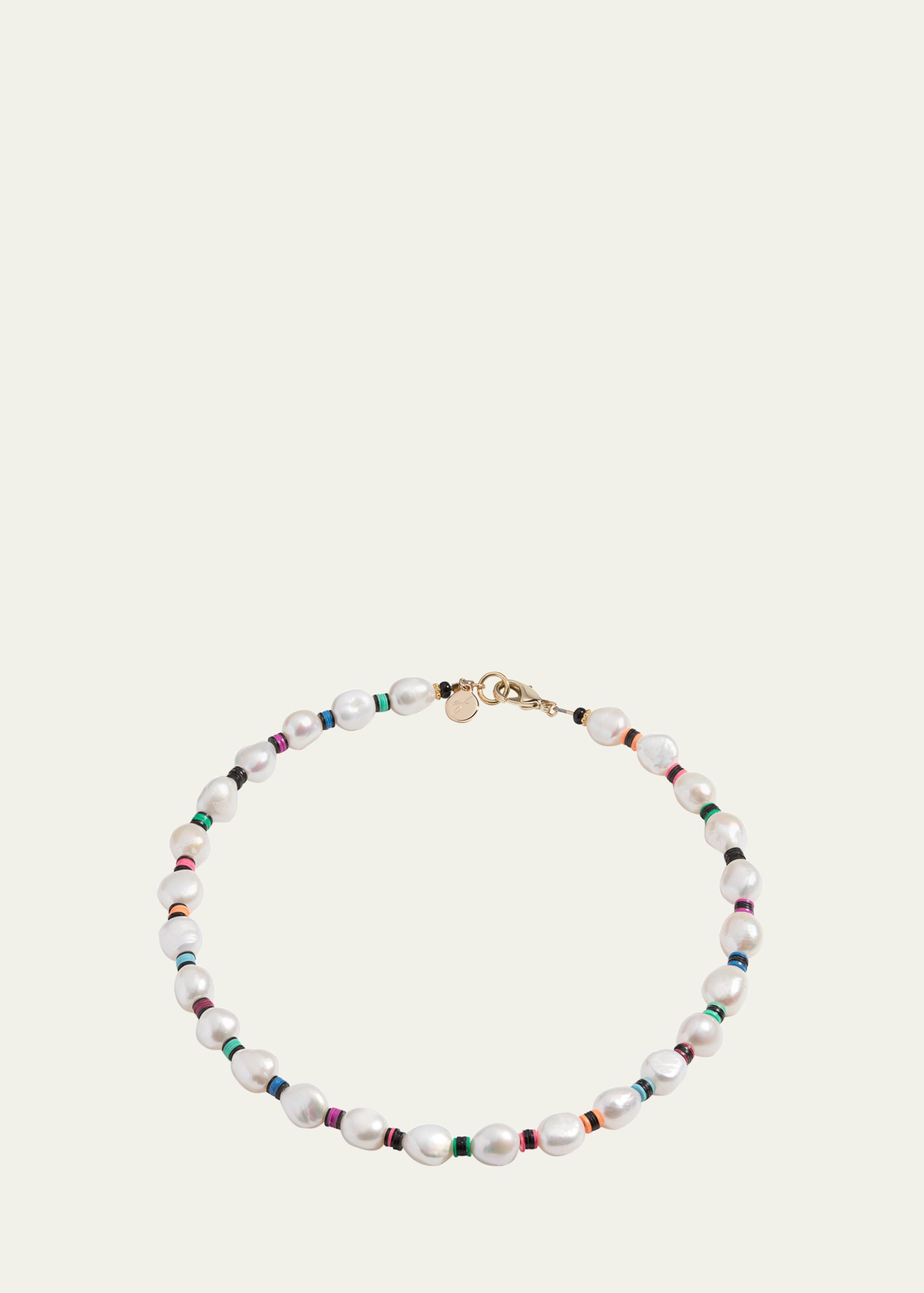 Francis Necklace with Freshwater Pearls and Heishi Beads
