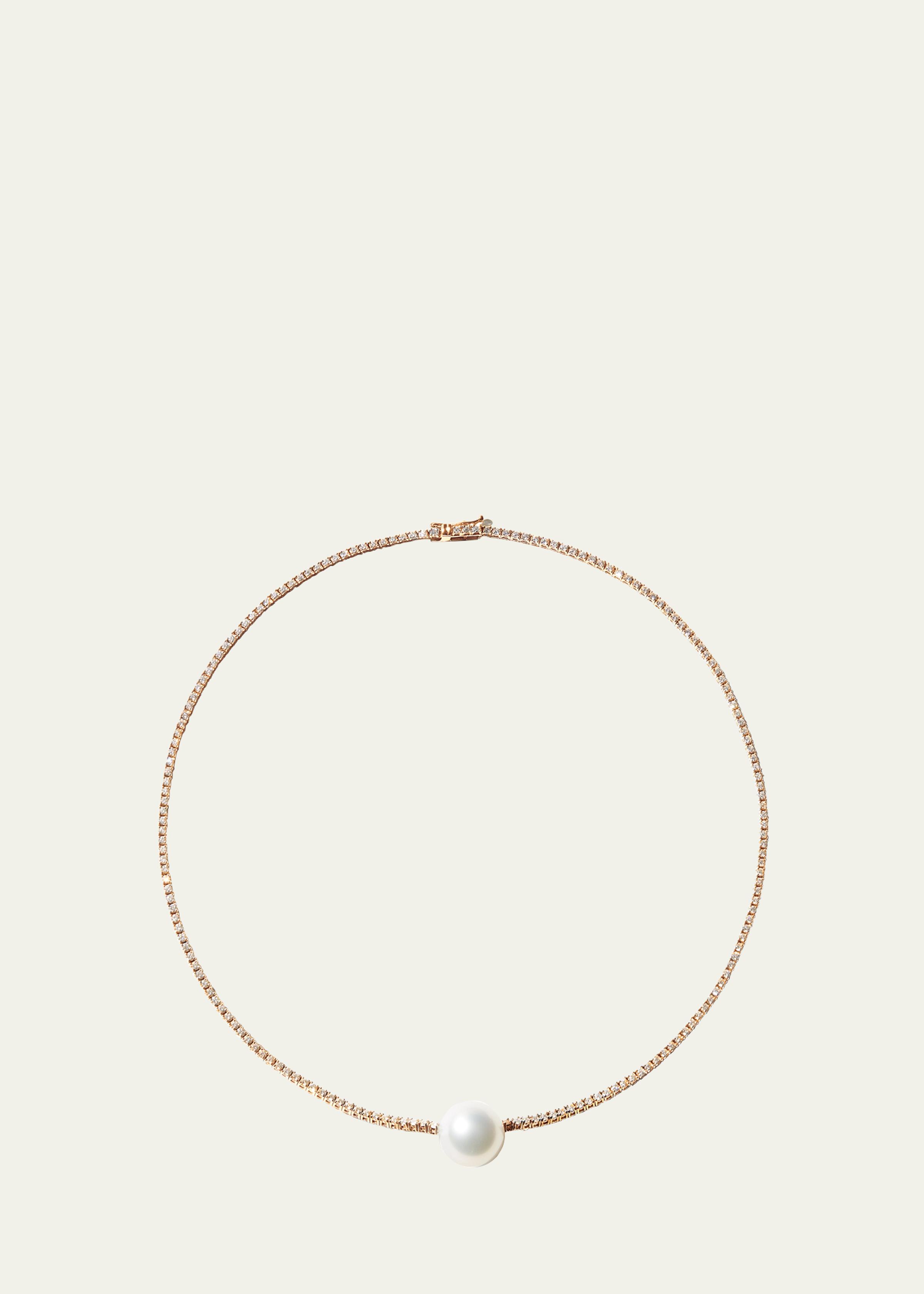 18K Yellow Gold Eve Necklace with 12mm South Sea Pearl, 15"L
