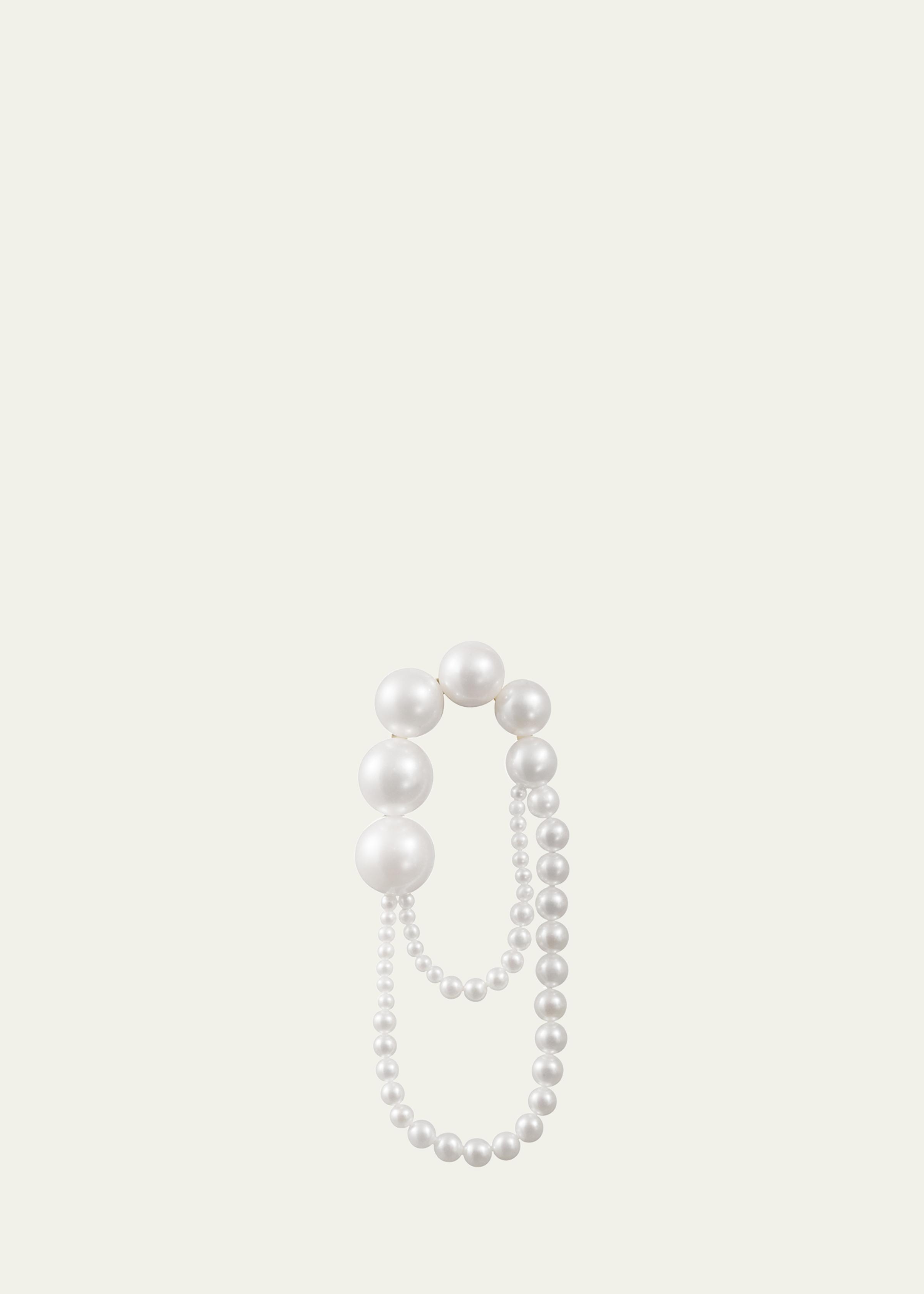 14K Yellow Gold Embrasse de Perle Graduating Freshwater Pearl Earring, Single (Left)