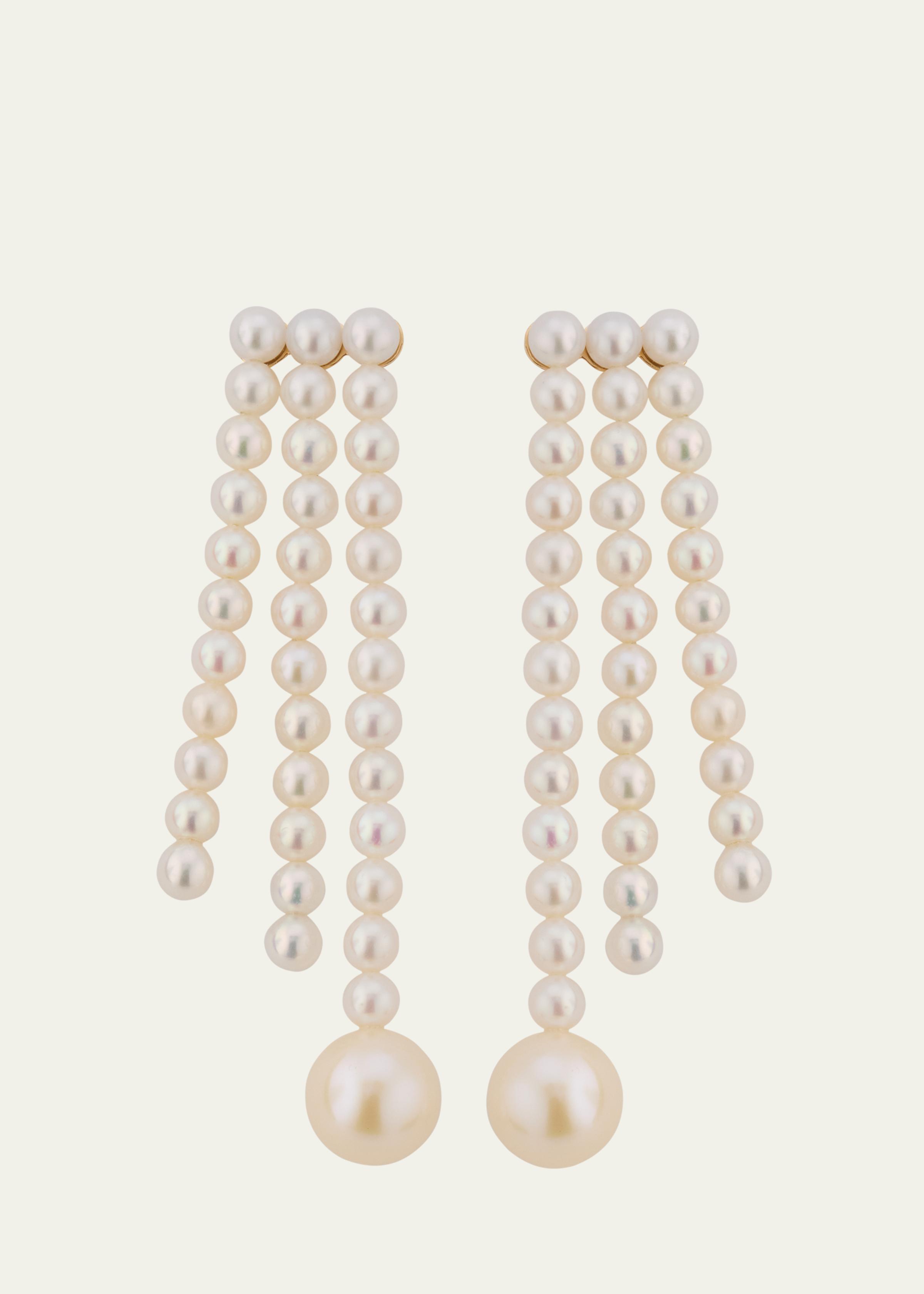 14K Yellow Gold Freshwater Pearl Earrings