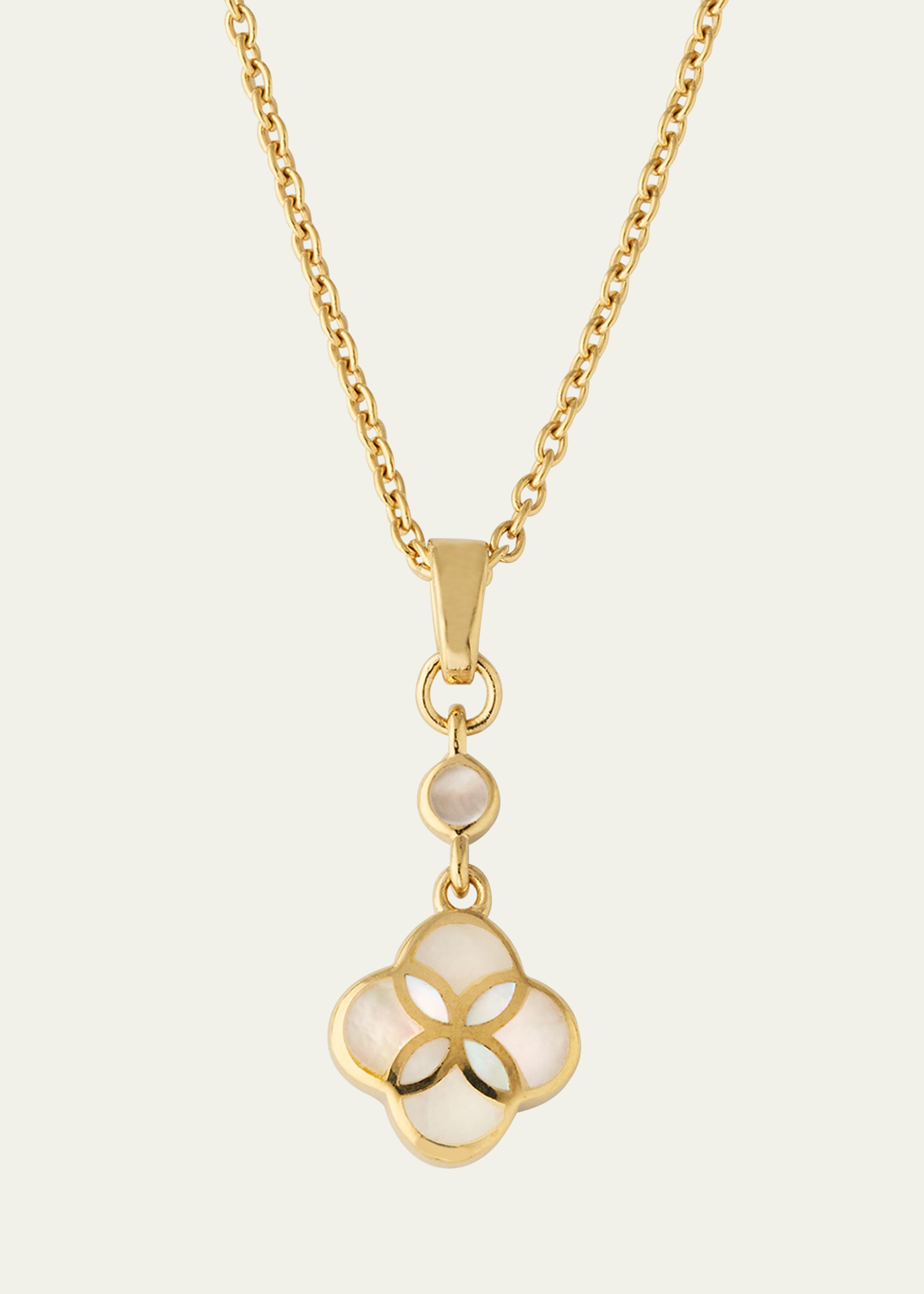 Single Petal Mother of Pearl Drop Necklace
