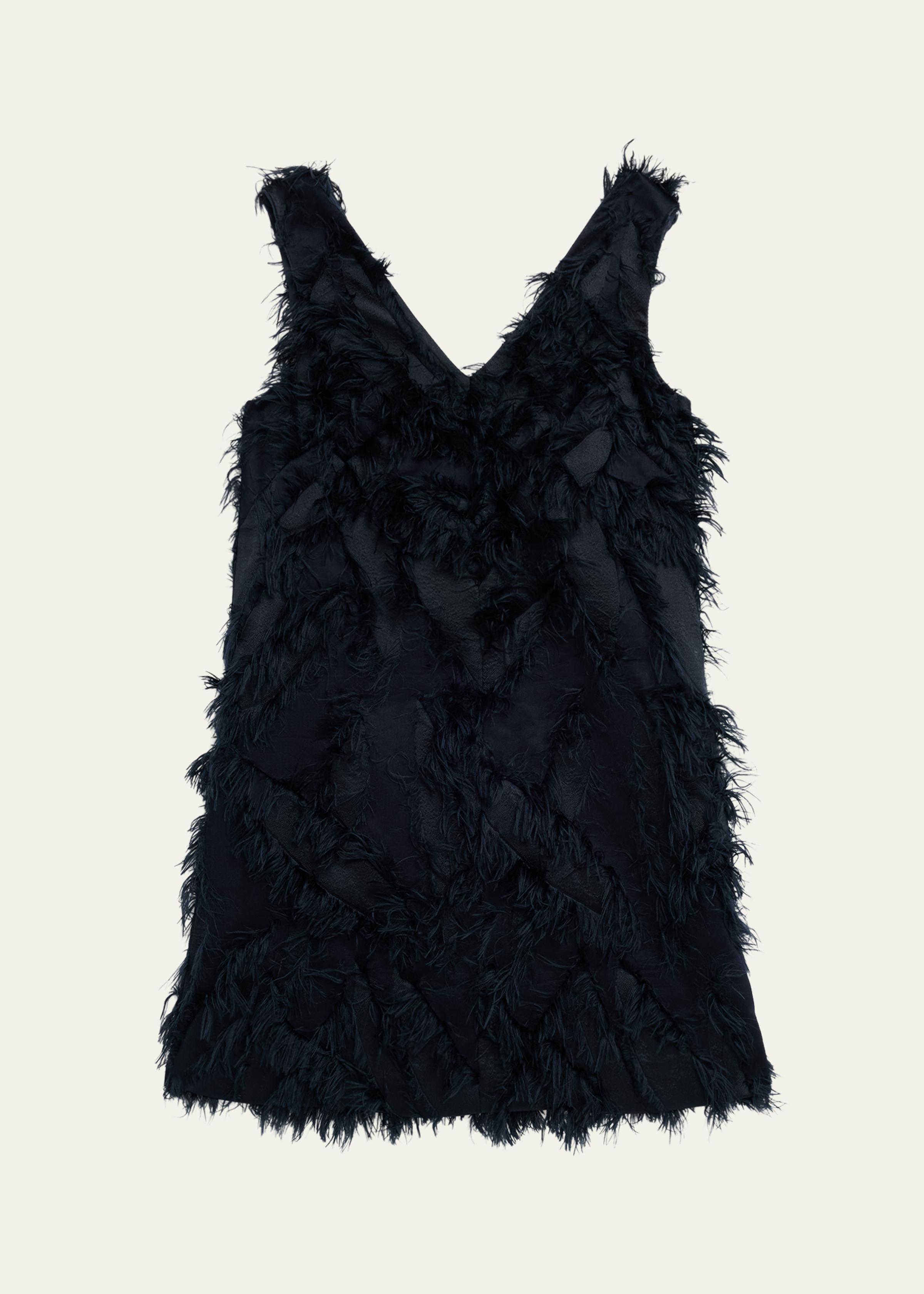 Jacquard Fringe Shift Dress