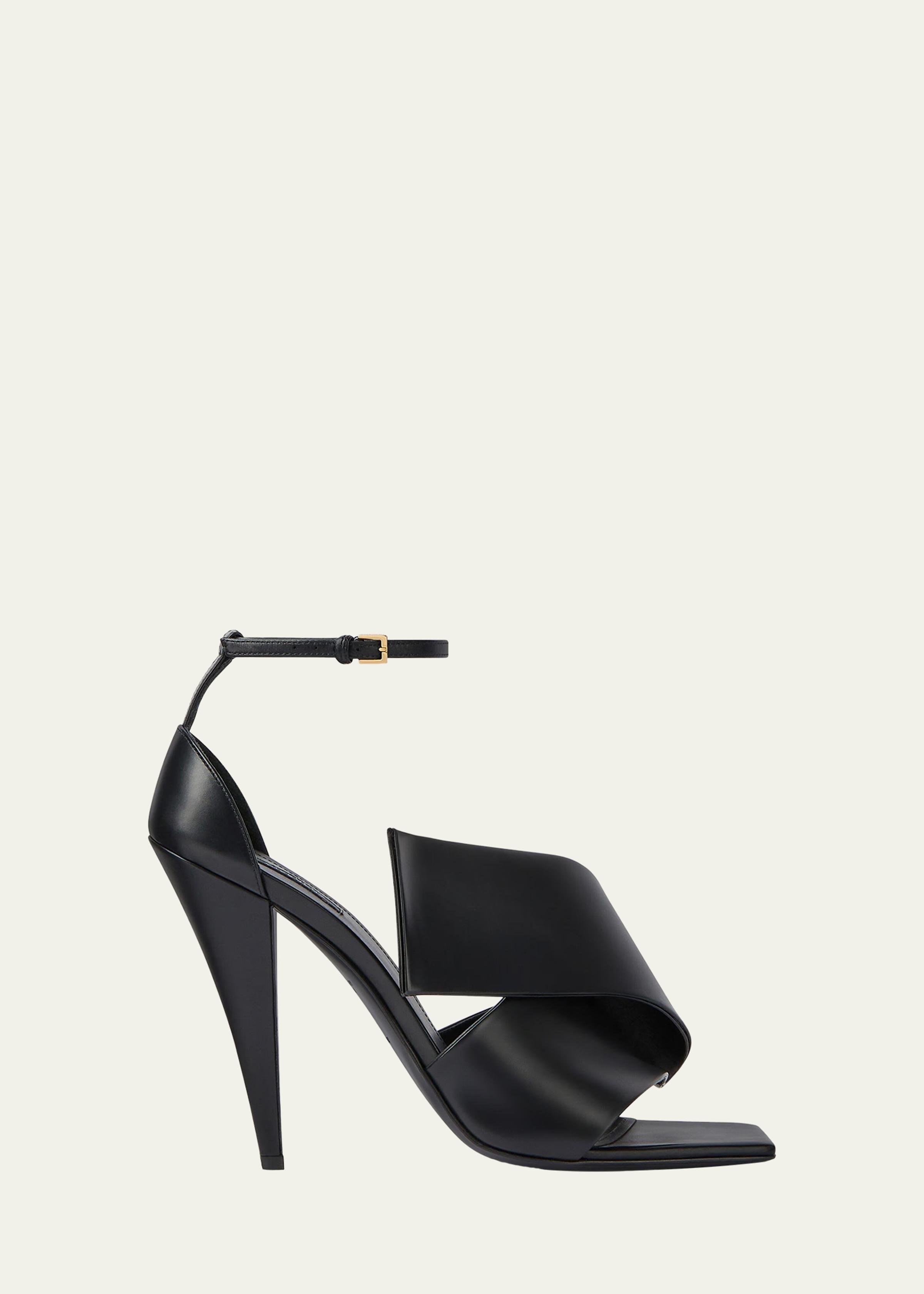 Twisted Ribbon Leather Sandals