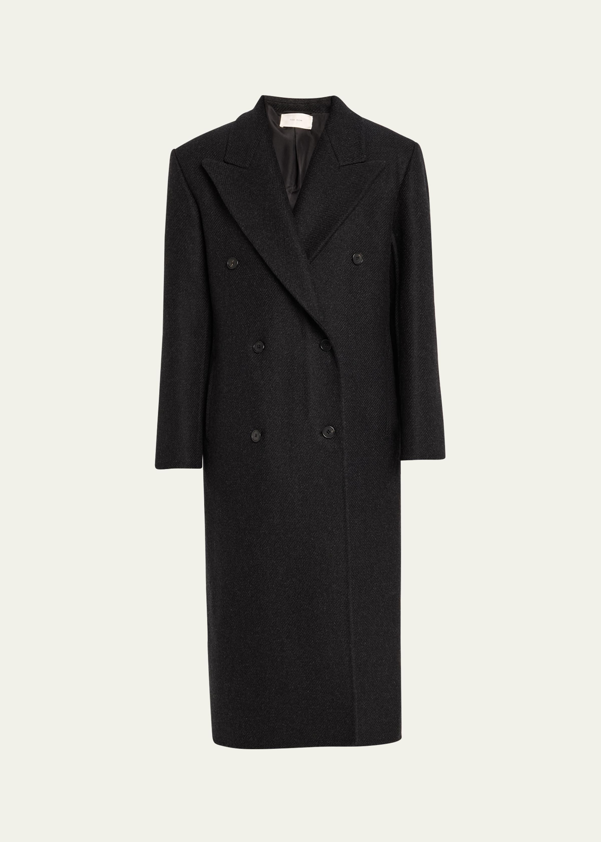 Hariet Double-Breasted Wool-Cashmere Long Coat