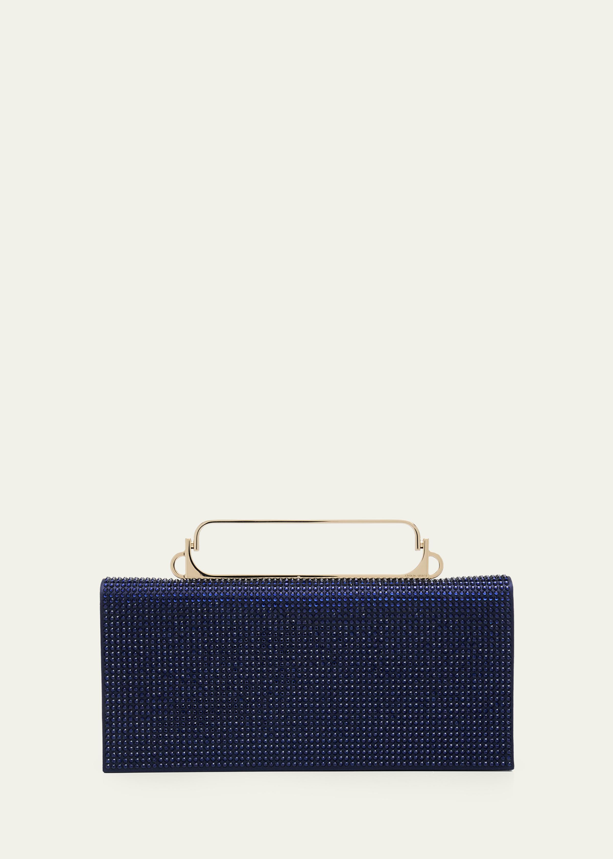 Crystal Avenue Rhinestone & Satin Clutch Bag