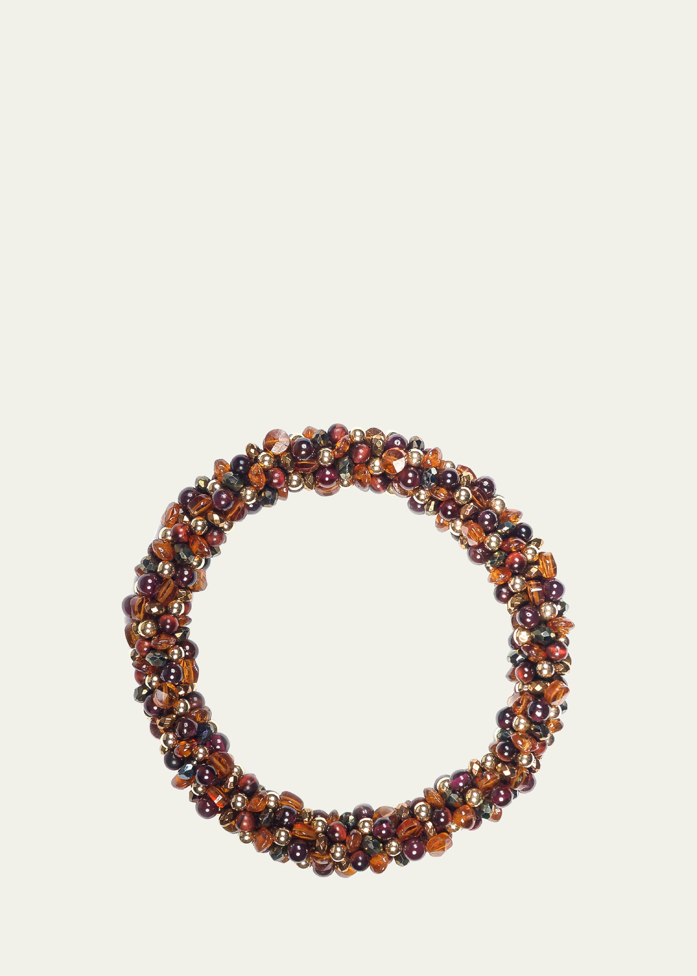 14K Yellow Gold Freshwater Pearl and Hessonite Isabel Bracelet