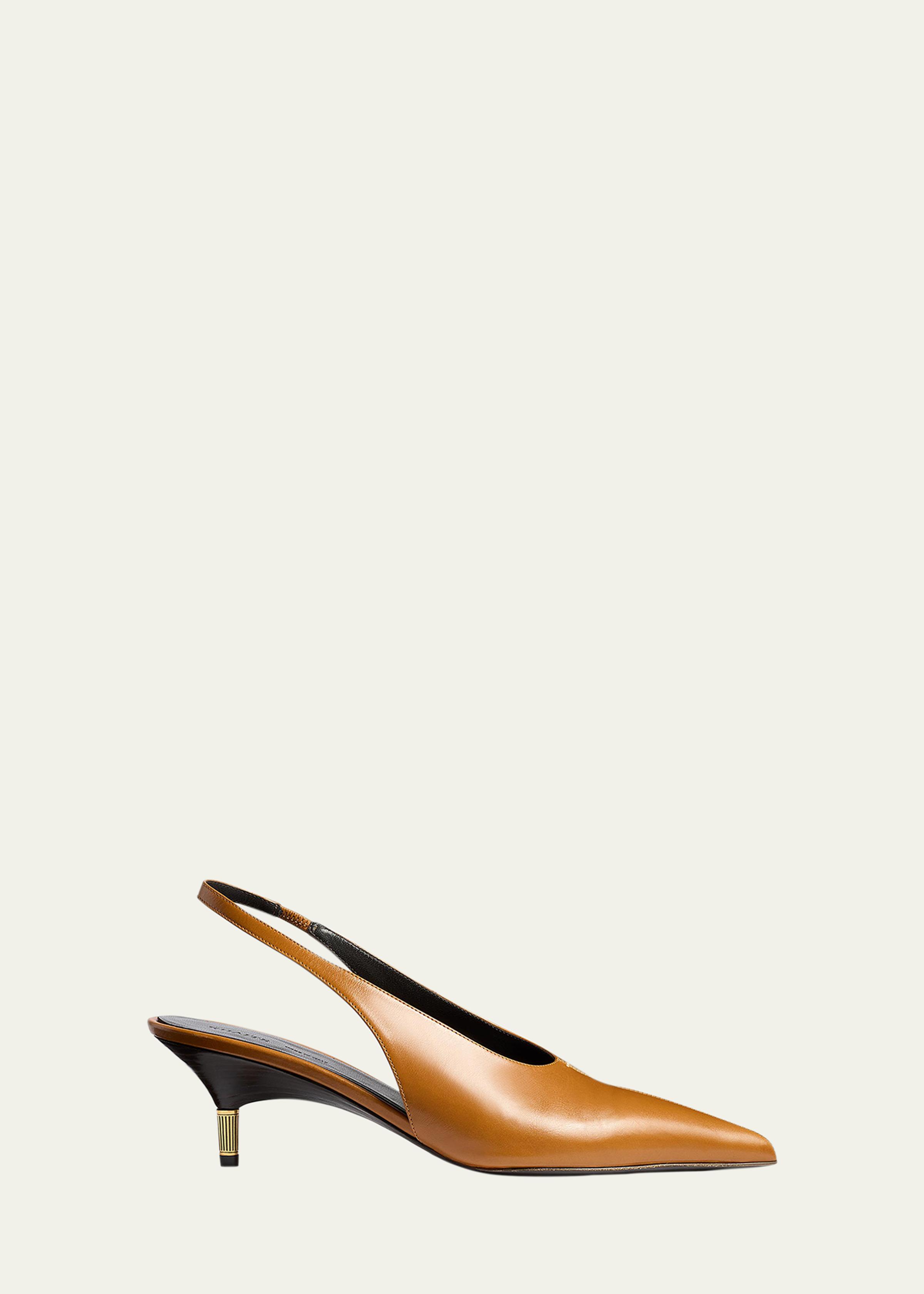 55mm Bella Leather Slingback Pumps