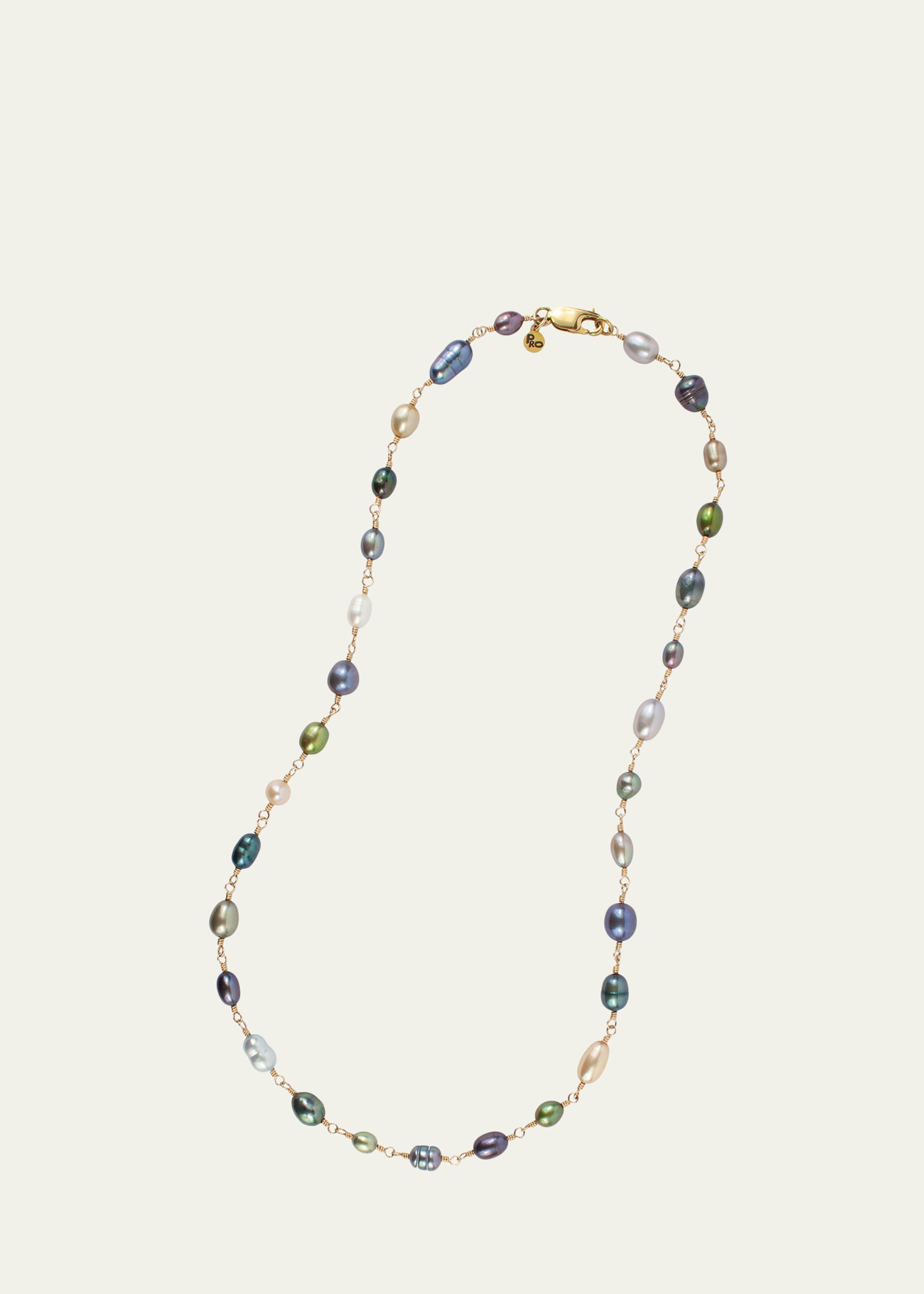 Trail Mix Necklace with Multicolor Pearls