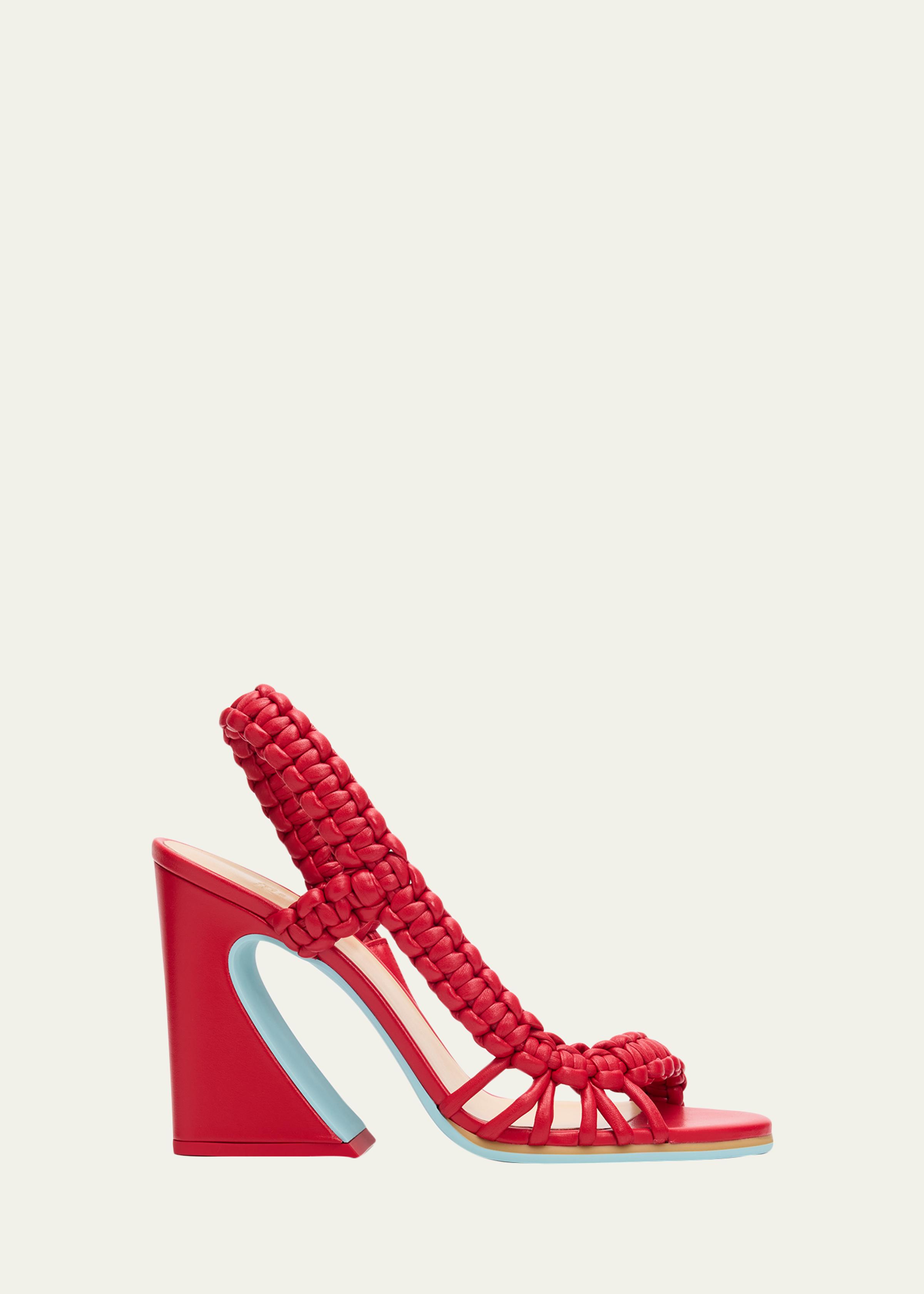 95mm Arco Leather Asymmetric Sandals