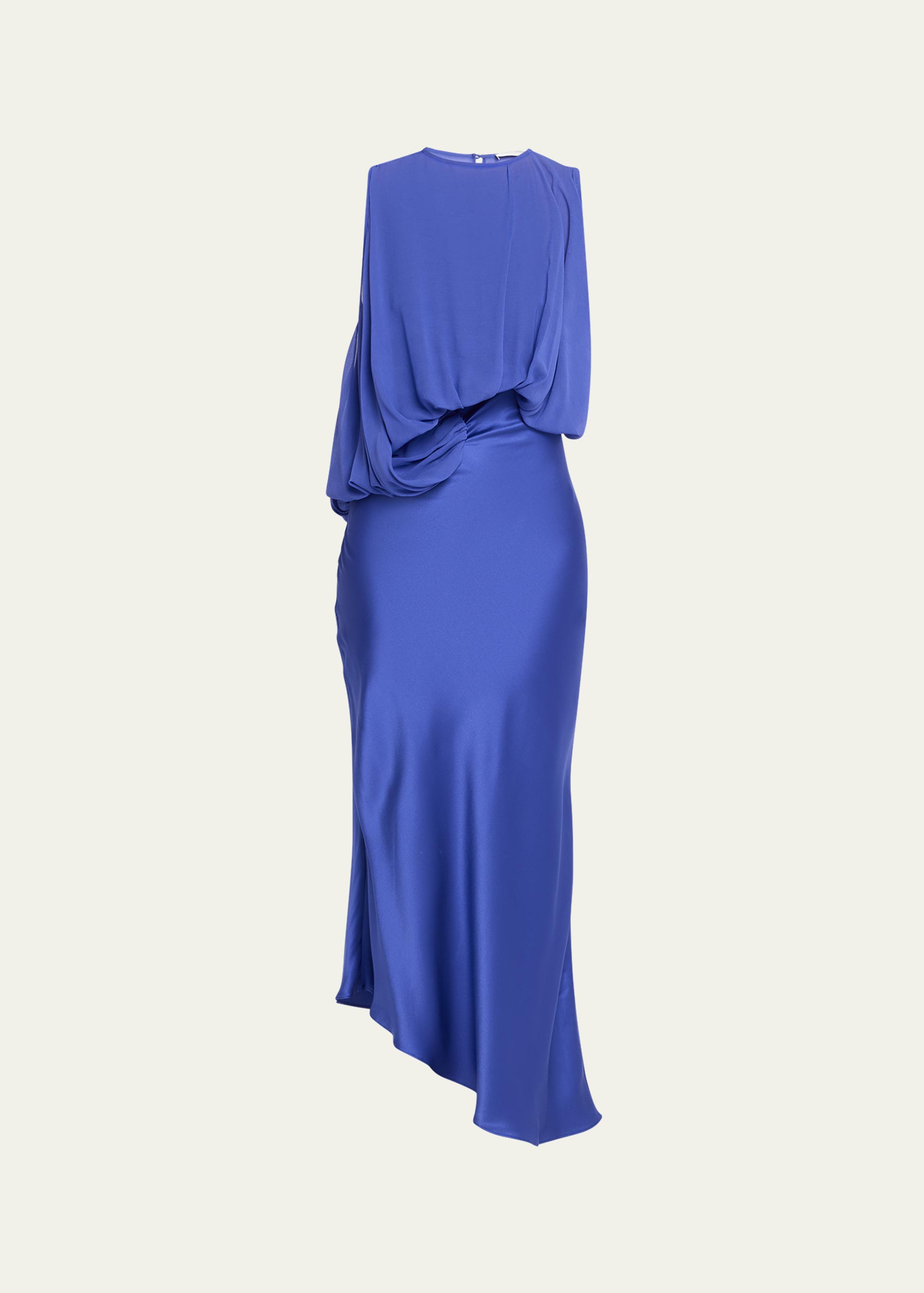 Cumulus Draped Sleeveless Midi Dress