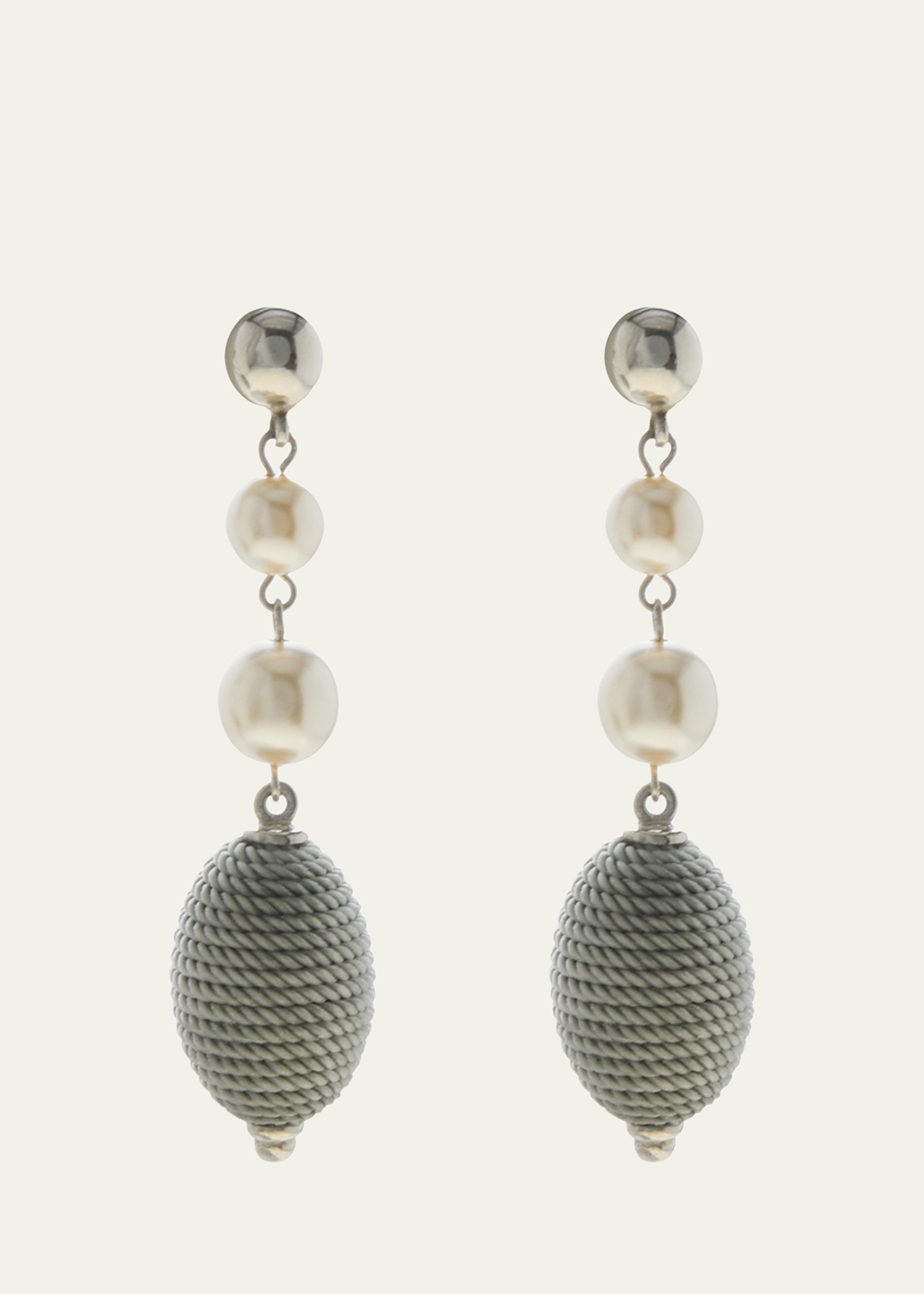 Long Drop Pearly Earrings