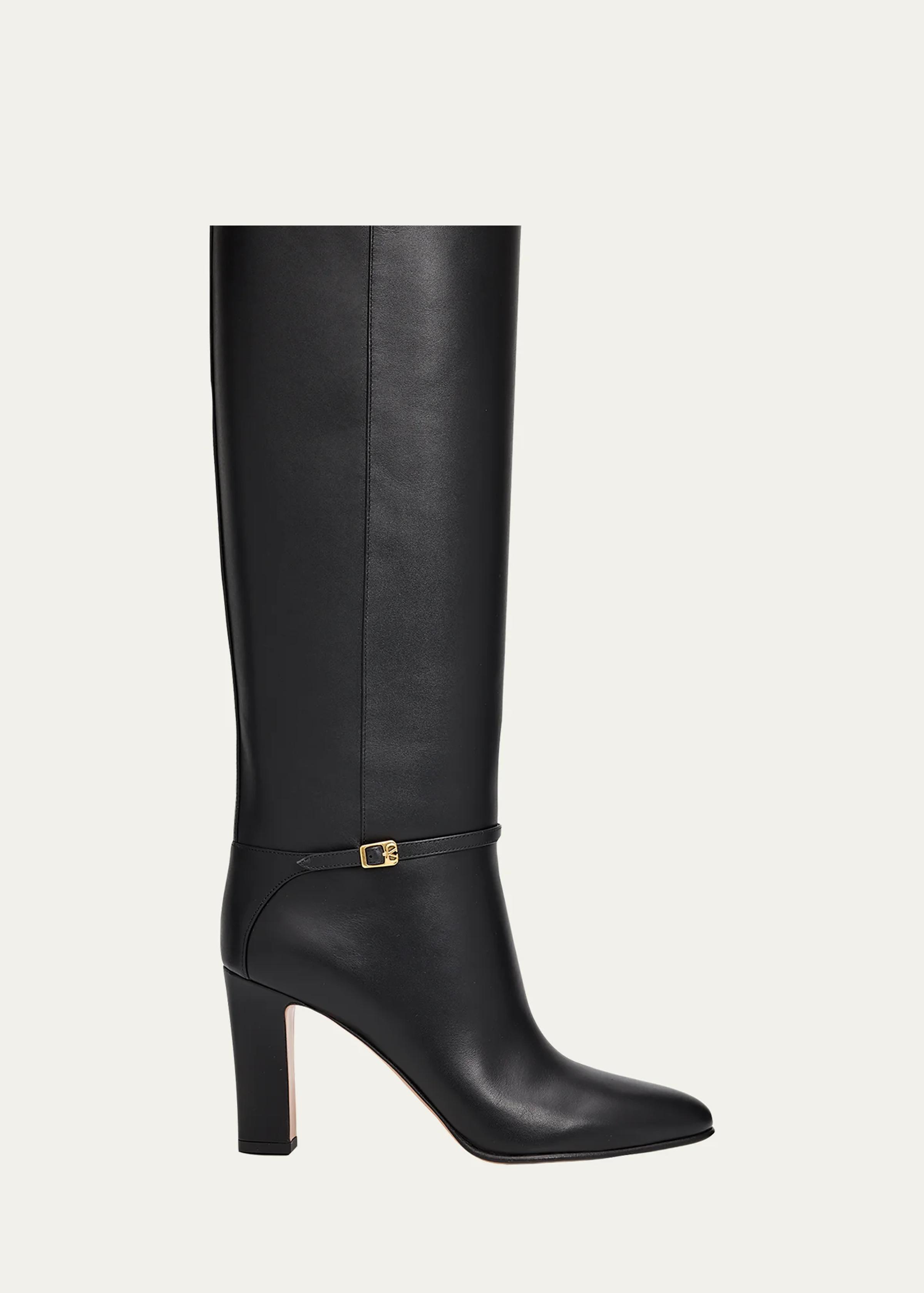 85mm Pattie Leather Knee-High Boots