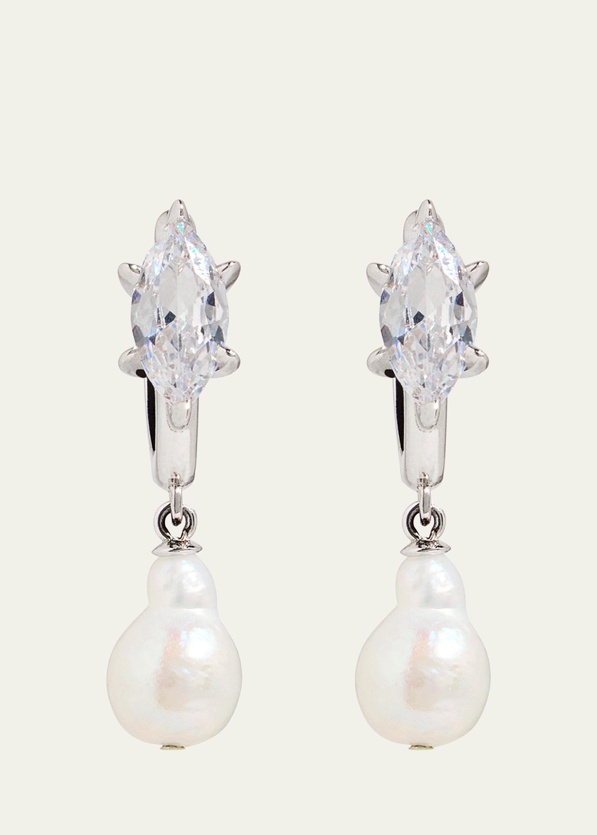 Parisian Pearl Earrings, White