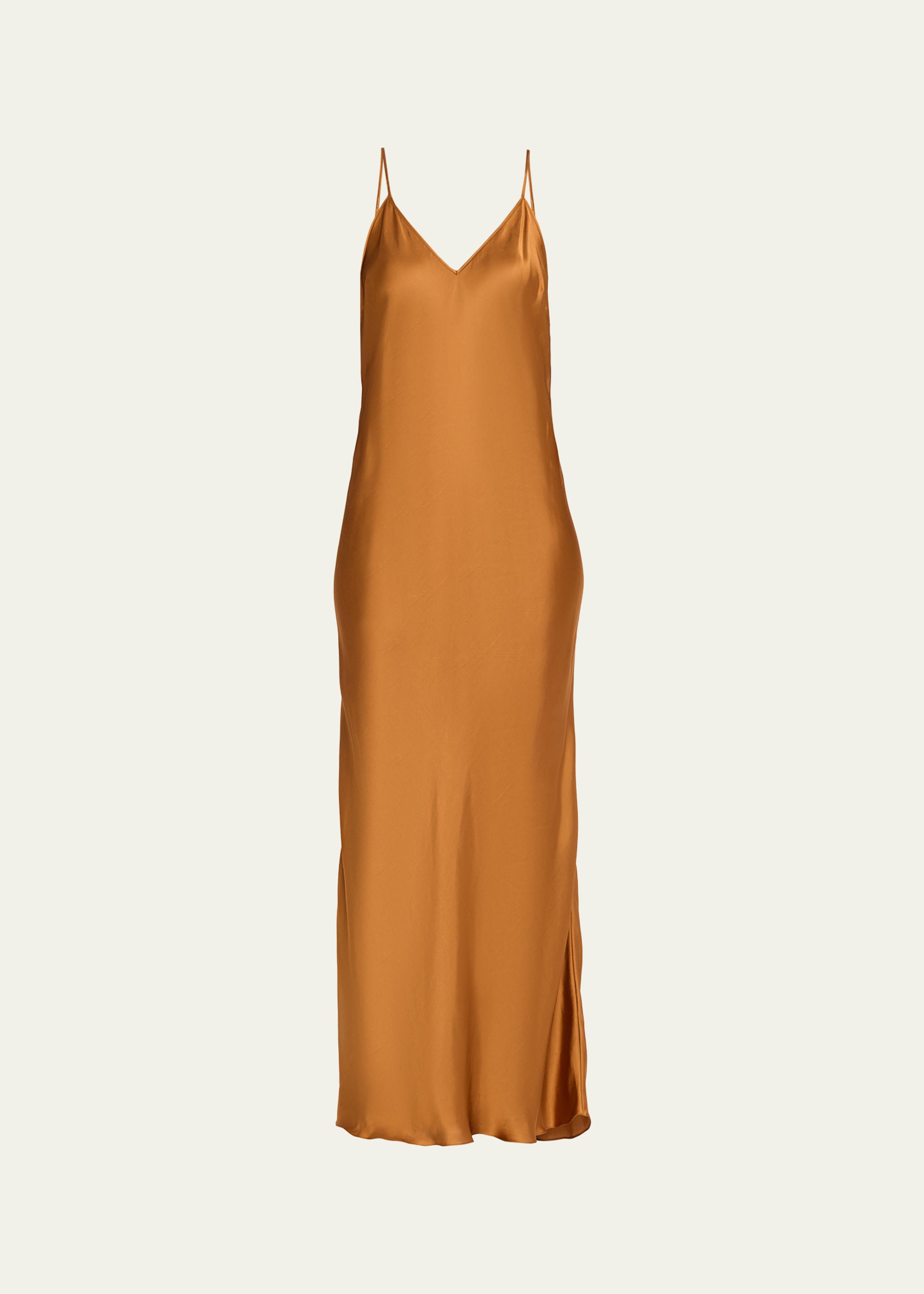 Nevana Satin Backless Maxi Slip Dress